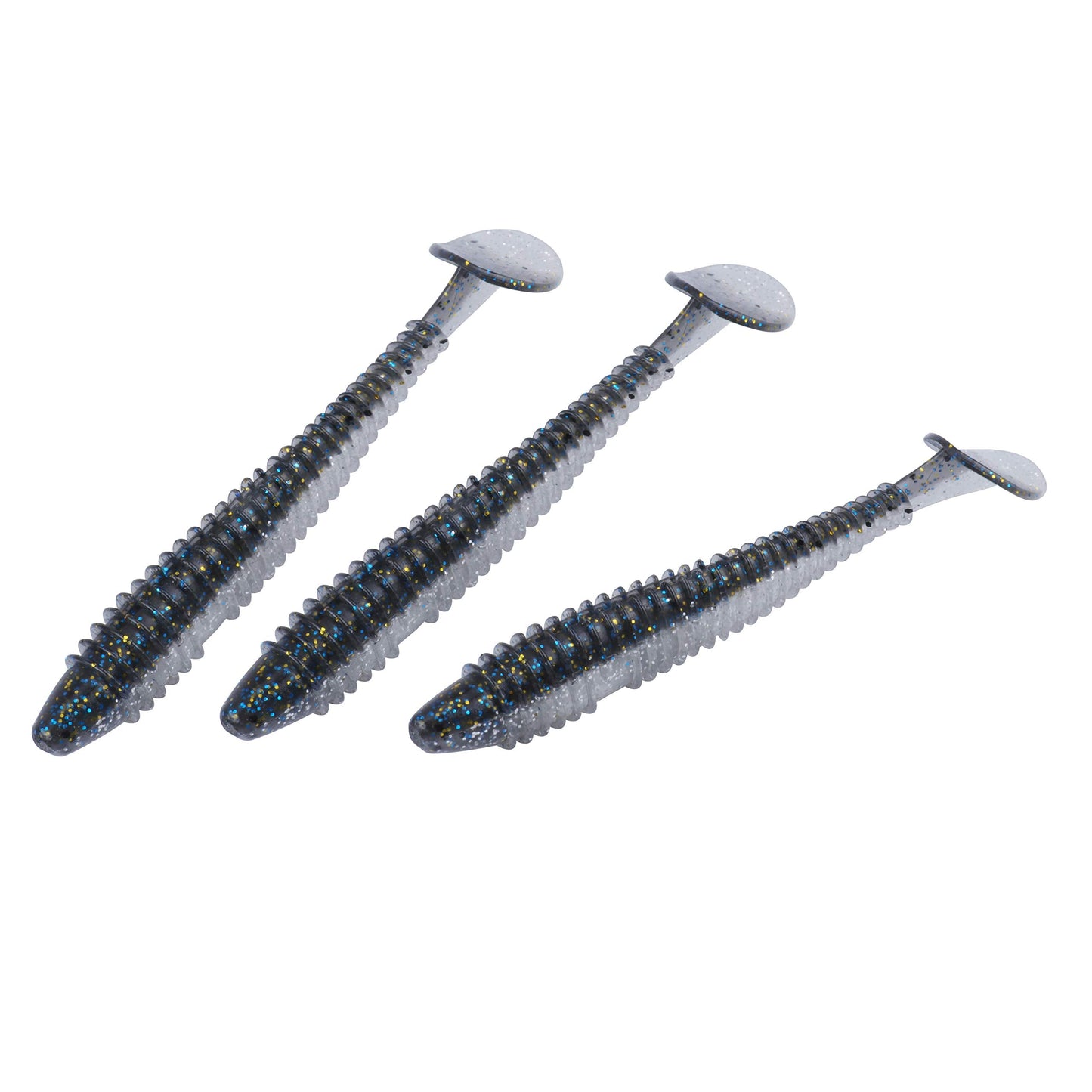 RUNCL Swimbaits Paddle 10/20/30/40PCS, 5/4/3/2 Inchs Paddle Tail, Soft Lure for Trout Crappie Bass, Durable Plastic Bait Swimmer for Saltwater/Freshwater, Fishing Lover's Gift