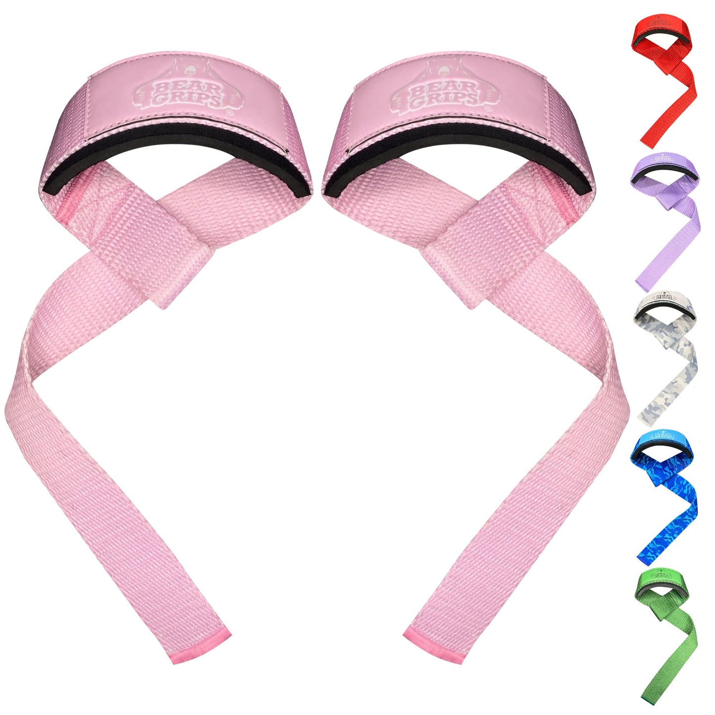 Bear Grips Lifting Straps Gym, Wrist Straps for Weightlifting, Gym Straps, Weightlifting Straps, Deadlift Straps, Weight Lifting Straps for Men, Weight Straps Lifting Women, 2 Lifting Strap Pink
