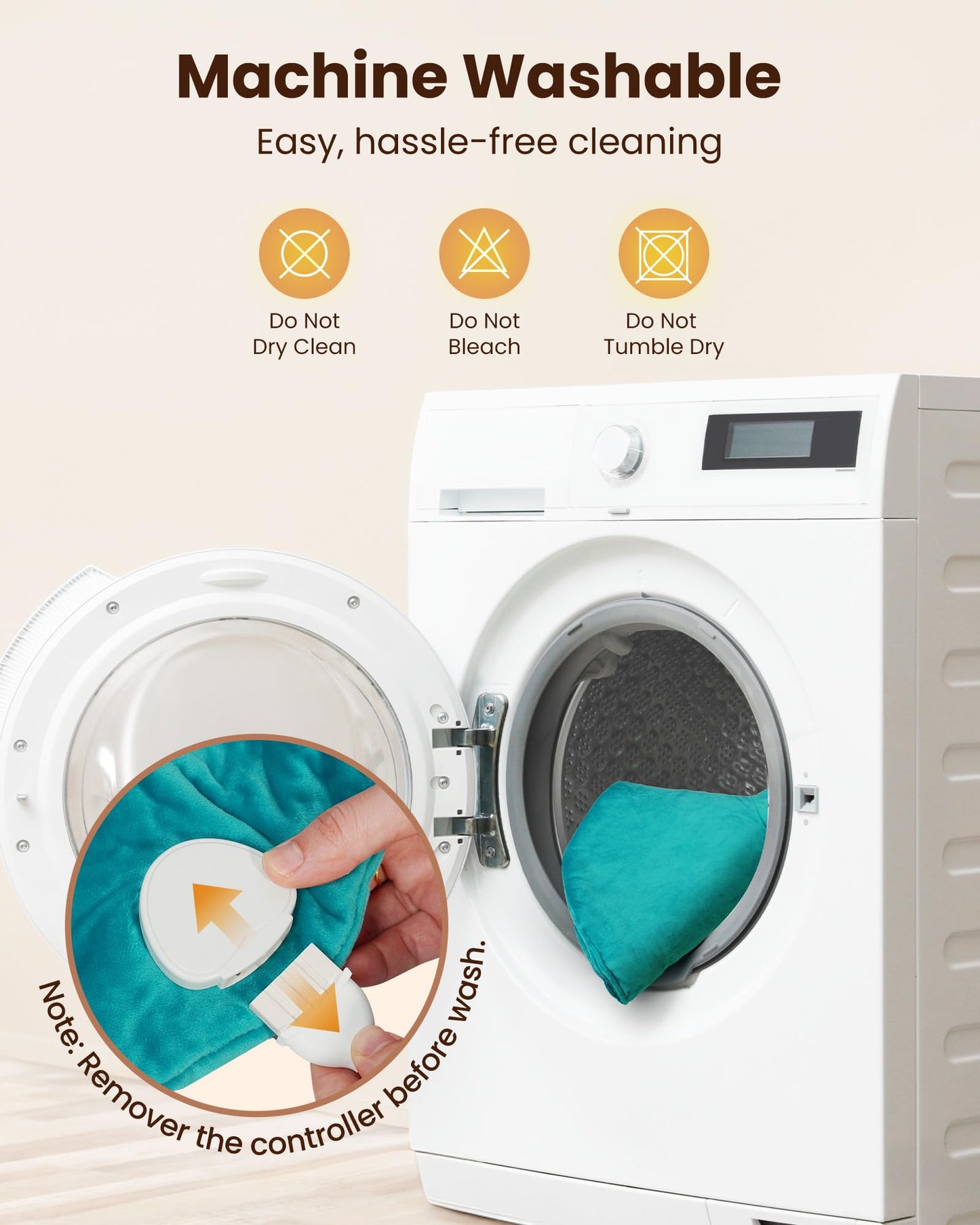 Weighted Heating Pad for Neck & Shoulders Pain Relief, Electric Heating Wrap, 6 Heat Settings, 4 Timers, Auto Shut-Off, Moist & Dry Use, Machine Washable, Gifts for Older, UL, CE Certification