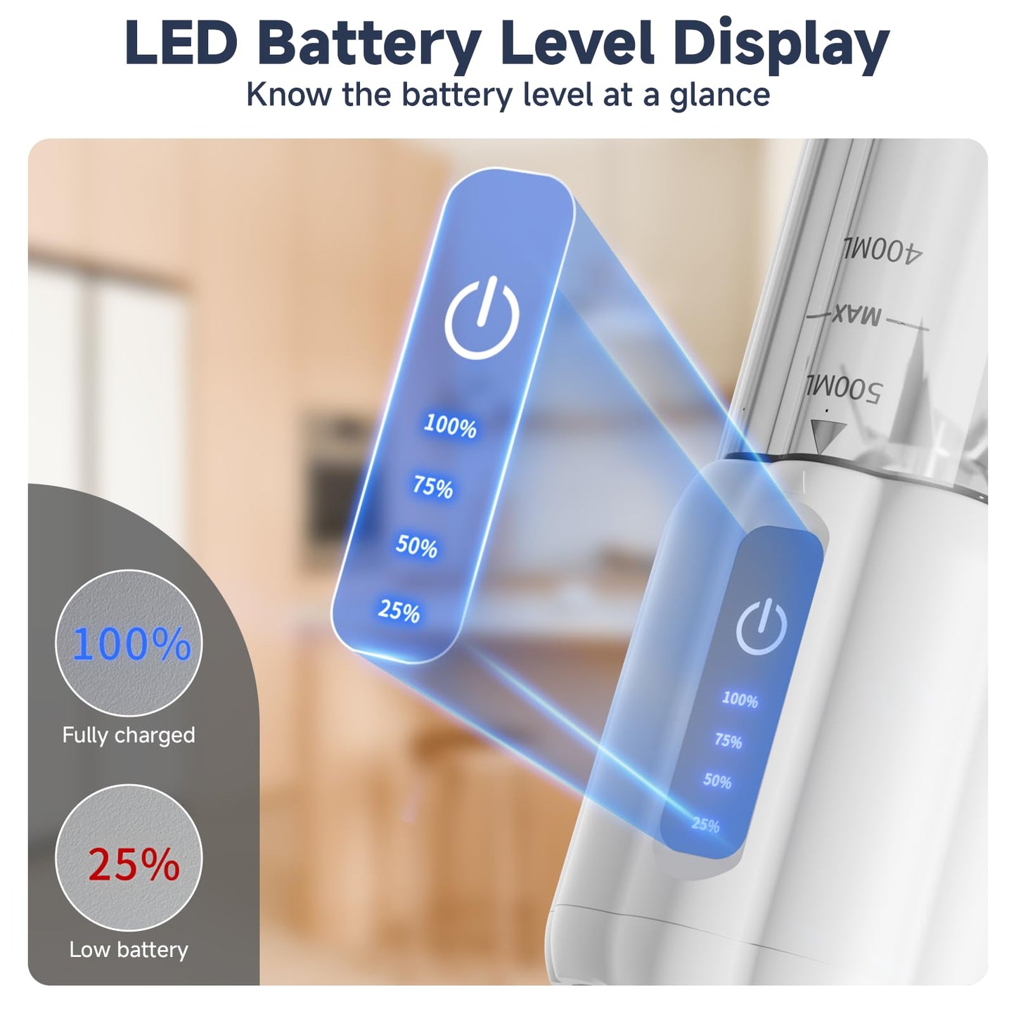 COKUNST Portable Blender, Small Smoothie & Shake Maker with LED Display, 17 oz (500ml) Personal Blender with 6 Blades, USB C Rechargeable Juice Mixer with Extra Lid for Travel, Office, Gym, Home