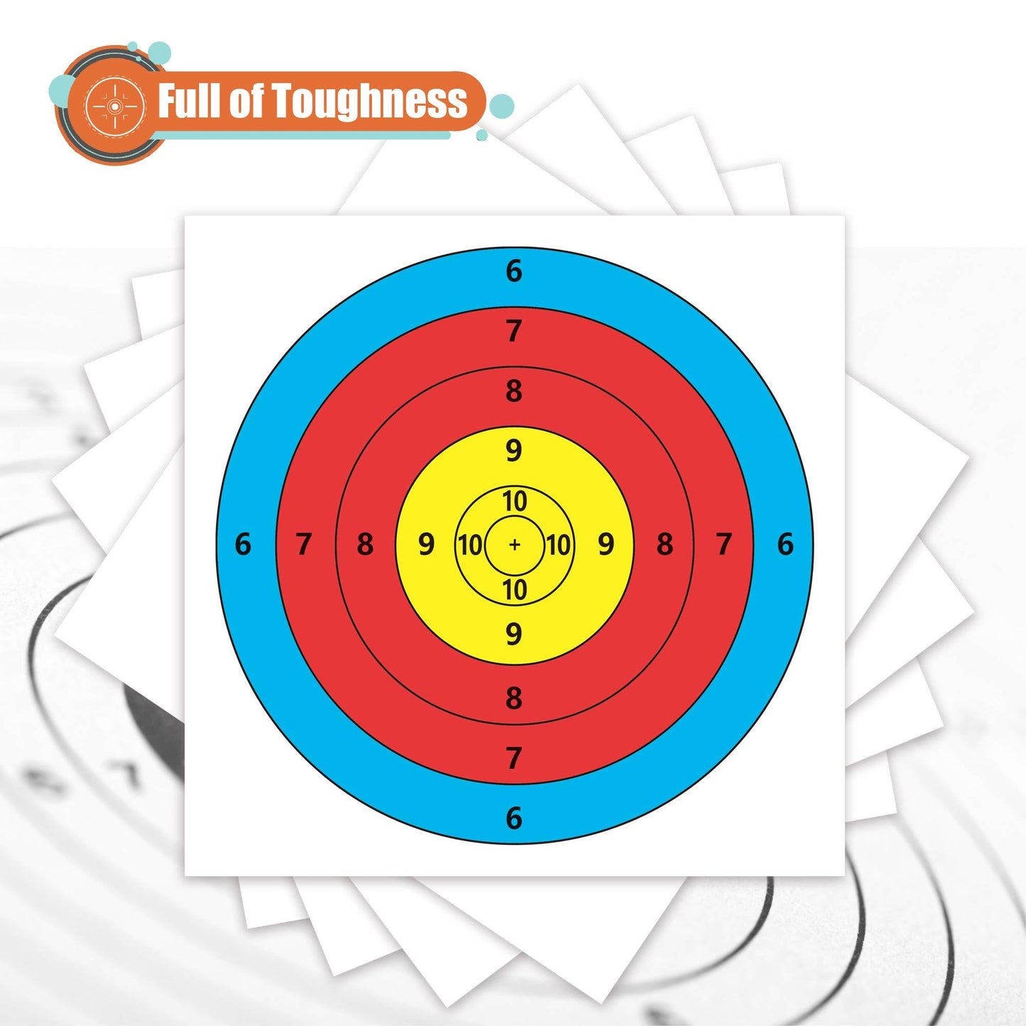 MOLFUJ Archery Targets Paper, 20pcs/50pcs Bow and Arrow Targets for Hunting Backyard, Archery Target Practice Accessories(5 Rings,15.7x15.7in)