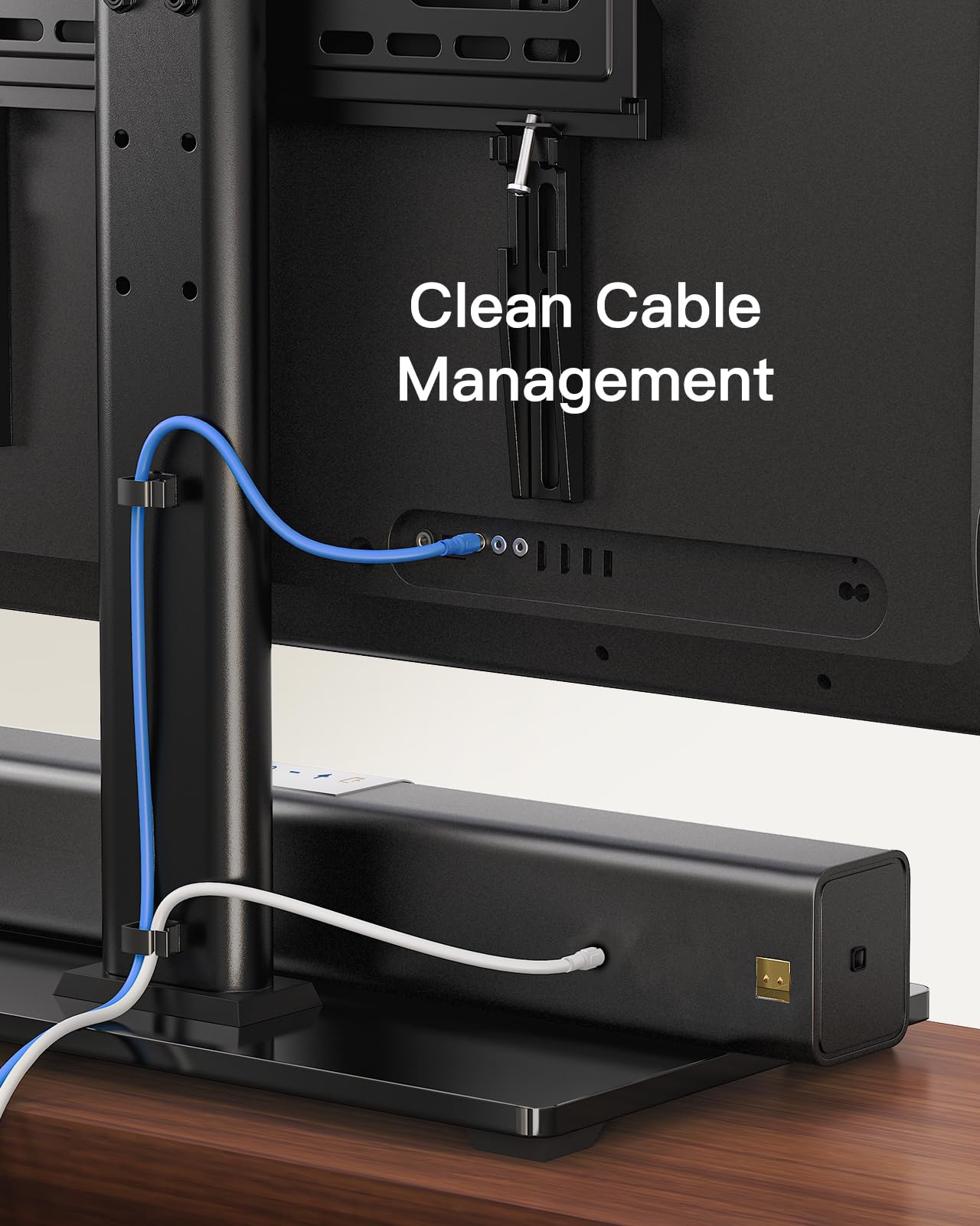 PERLESMITH Universal TV Stand, Table Top TV Stand for 32-60 inch TVs & Monitors, Height Adjustable TV Mount Stand Holds up to 88 lbs with Tempered Glass Base & Wire Management, VESA 400x400mm PSTVS04