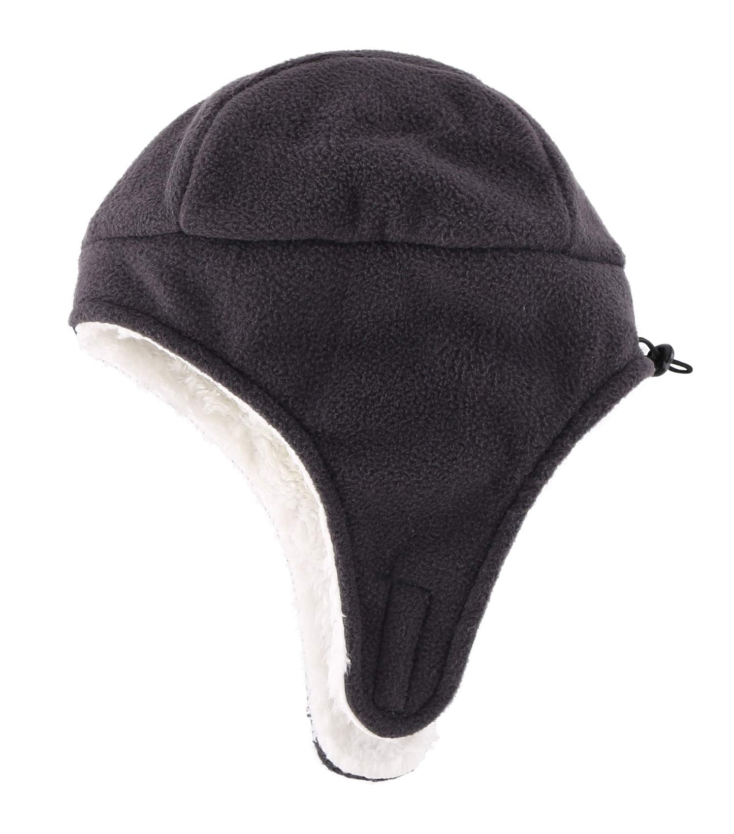 Home Prefer Little Boys Winter Hats with Earflaps Fleece Beanie Sherpa Knitted Kids Hat Dark Gray M