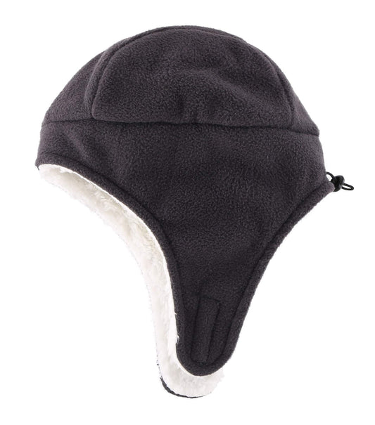 Home Prefer Little Boys Winter Hats with Earflaps Fleece Beanie Sherpa Knitted Kids Hat Dark Gray M