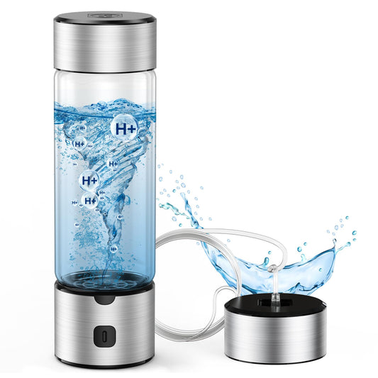 Hydrogen Water Bottle Generator, 2 in 1 Hydroh Hydrogen Water Bottle with SPE/PEM Technology, 460ml Portable Rechargeable Ionizer Machine for Home, Office, Travel and Fitness