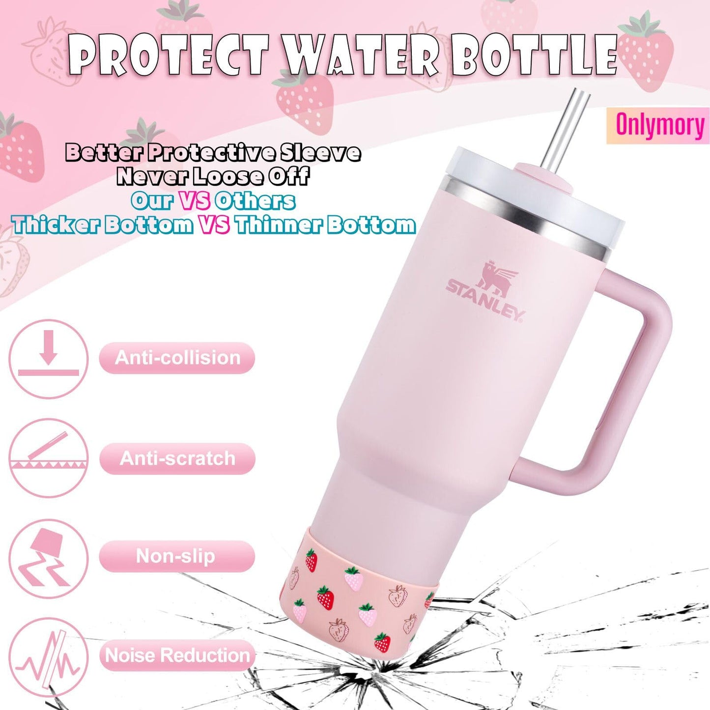 Silicone Boot for Stanley Cup 40 30 20 OZ, Bottom Boot for Stanley 30OZ 20OZ IceFlow Tumbler, Bottom Cover Protector for Stanley Cup Boots Accessories