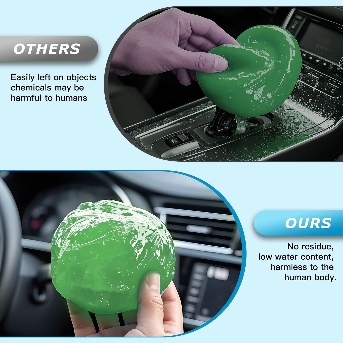 Car Cleaning Gel,Reusable Car Cleaning Putty for Interior Detailing, Car Cleaning Supplies, Auto Detailing Tools, Car Slime for Dust Removal, Car Accessories Interior, Car Cleaning Kit(Green, 0.8 OZ)