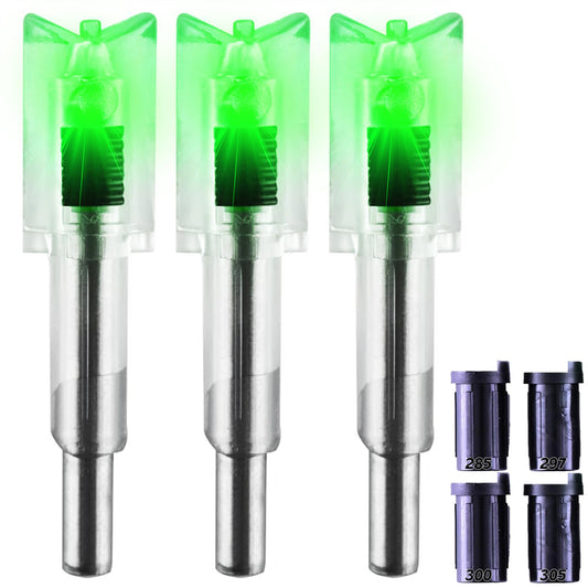 KEAUP 6/3 Pack Lighted Nocks for Crossbow Bolts with .285”/.297”/.300”/.305” Bushings High-Visibility Crossbow Lighted Nocks, On/Off Switch Included
