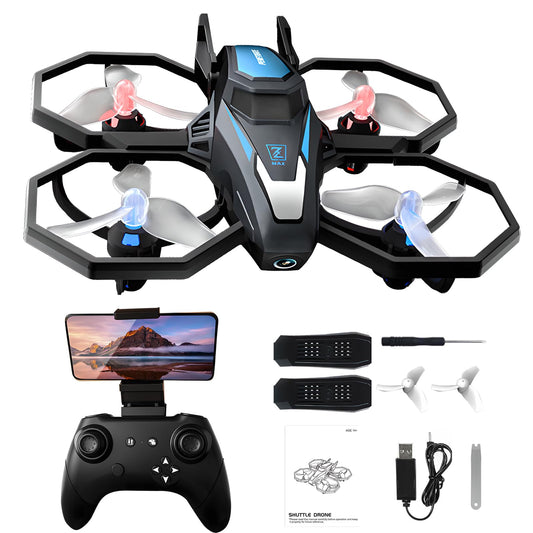 YLFU Drone with Camera, 1080P FPV Drone Camera with Remote Control Quadcopter, Gestures Selfie, One-Key Take Off/Landing, Speed Adjustment, 3D Flips, 2 Batteries Mini Drone for Adults Kids
