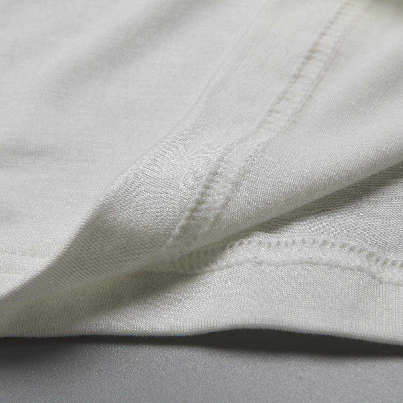 Mcilia Women's Ultrathin Modal Round Neck Long Sleeve Thermal Top/Shirt Off-White Small (US Size 2 4 6)