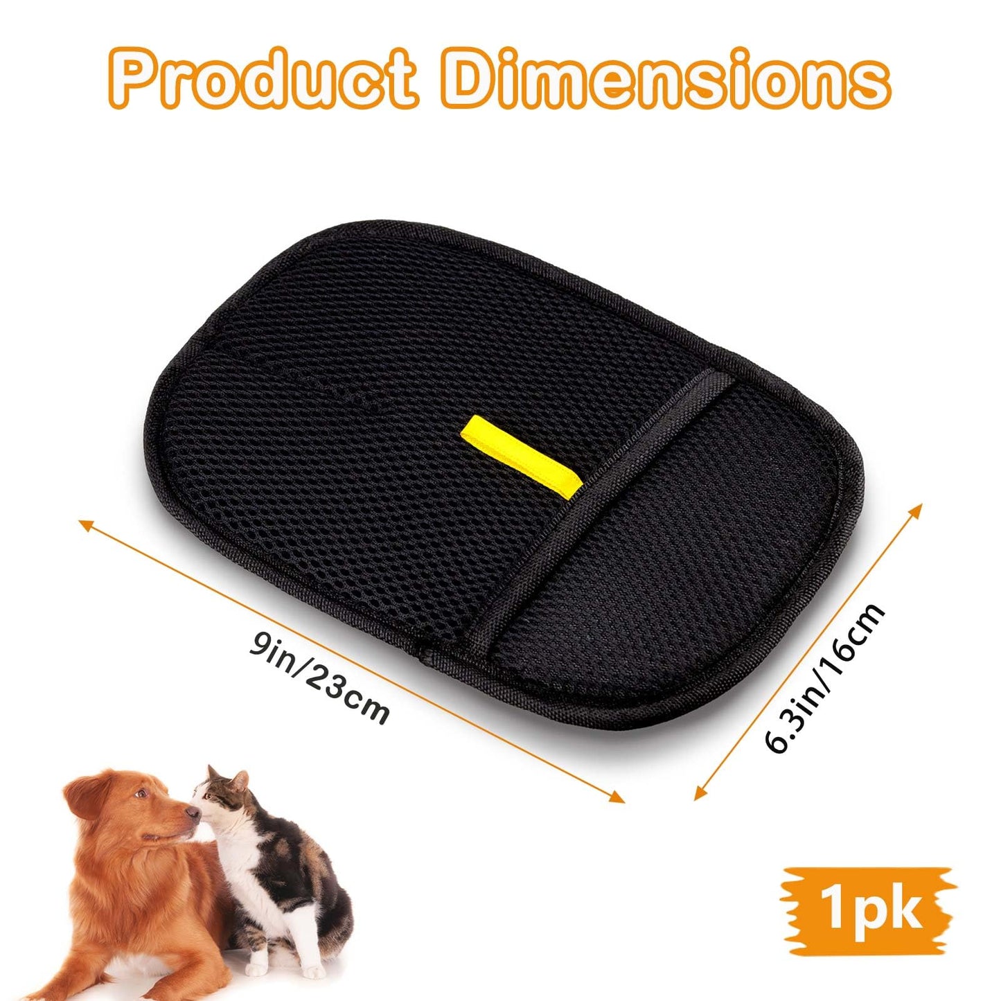 POUPUA 2025 Upgrade Electrostatic Pet Hair Removal Glove, Static Cat Dog Hair Remover Glove Reusable for Sofa, Bed, Carpet, Clothing (Black,1 Glove)