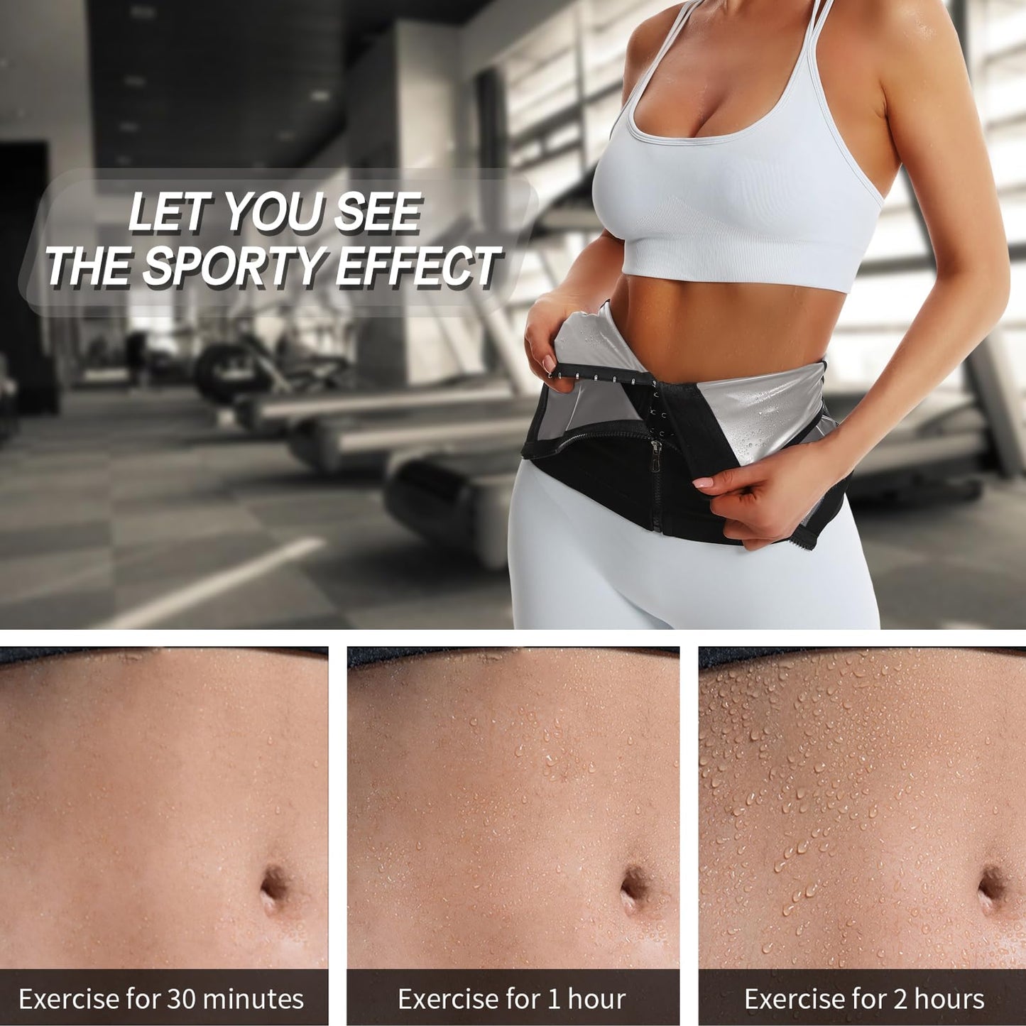 JBT Waist Trainer for Women,Sweat Band&Workout Waist Trainer for Women,Specially Designed for Women Waist Trimmer for Women (Silvery, S)