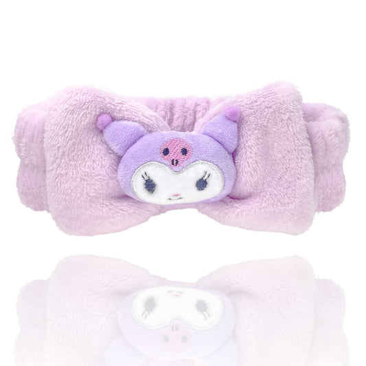 Bliqlriy Kawaii Spa Headband, Cute Headband for Women Facial Makeup, Washing, Party, Soft Microfiber Coral Skincare Shower Fluffy Towel Headbands Hair Band for Girls