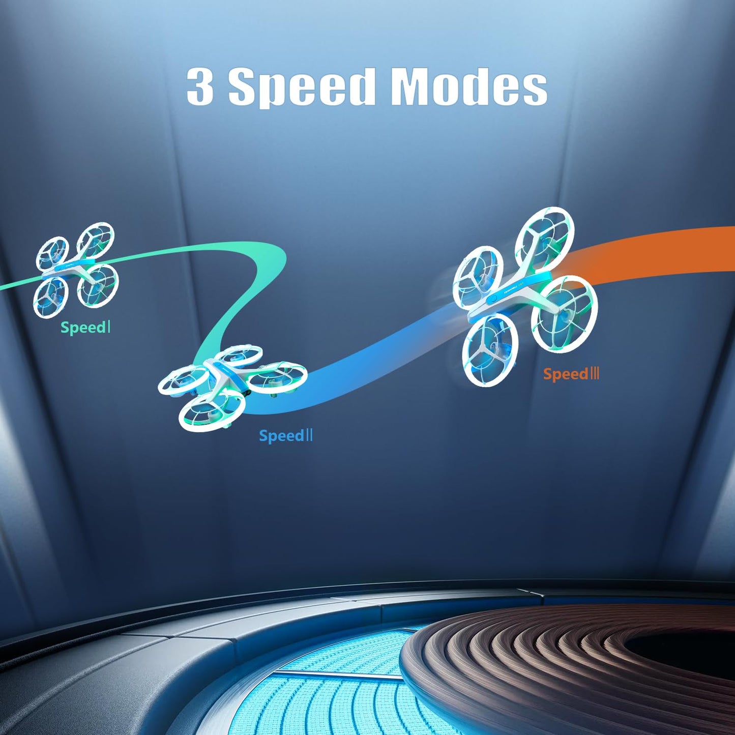 4DRC Drone for Kids and Beginners,Easy Remote Control Drone with Propeller Full Protect,Altitude Hold and Headless Mode,Blue&Green Light,2 Batteries,Toy Gift for Boys and Girls,