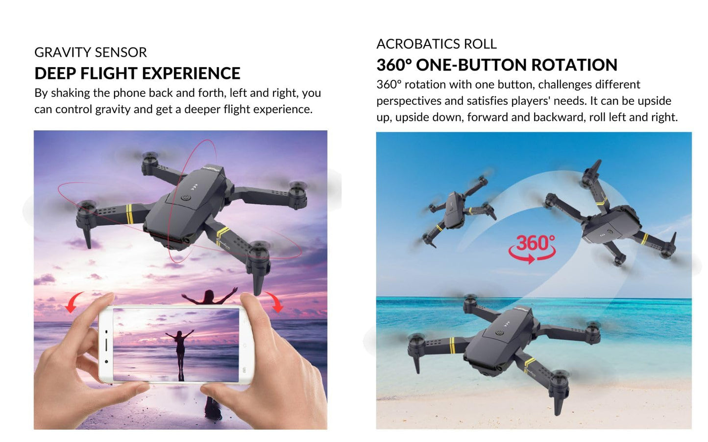 Drone With Camera 4K for Adults & Kids, Falcon for Beginners, Stealth Bird, Thermal, Gimbal, Stabilizer, Small, Easy To Control, Impact Resistant, Lightweight, Compact, Black
