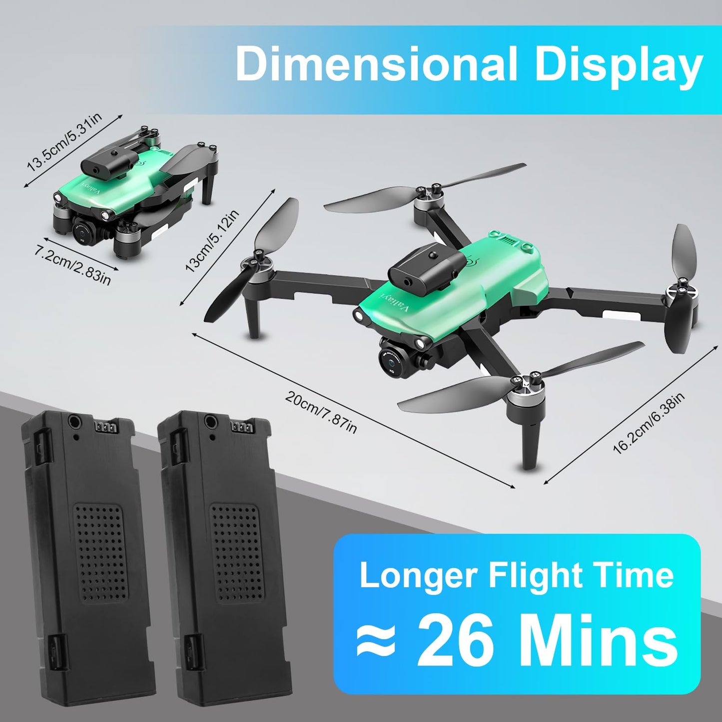 Drone with Camera for Adults,Mini Drone with Brushless Motor,2 Batteries,One Key Take Off/Land,360 Flips, Waypoint Fly, Altitude Hold,Foldable Drones for Beginners (Green, 1)