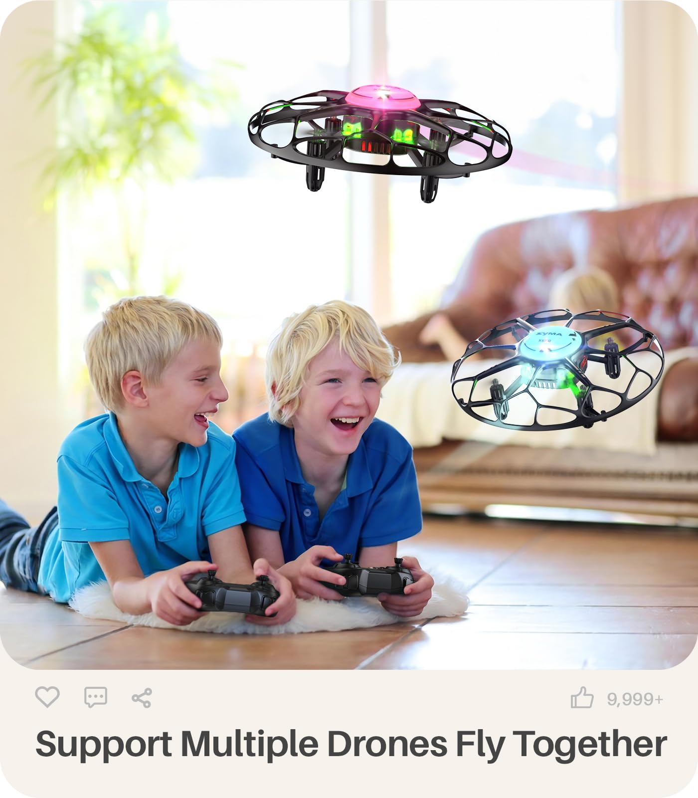 SYMA Drone for Kids with 7-Color LED Light, X660 Mini Drone with 3D Flip, Rotary Ascent, Headless Mode, Speed Switch and Full Protection RC Toys Gifts for Beginners Adults