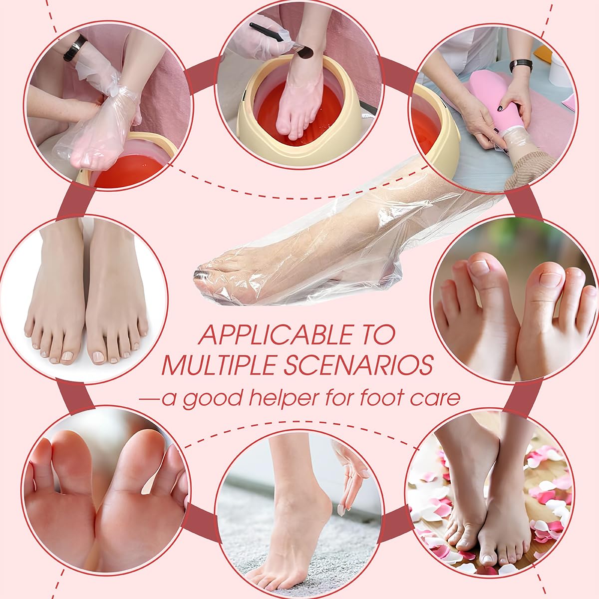 764 Count (4 Rolls) Disposable Paraffin Wax Bags for Hands and Feet - 12x17 Inch Liners for Paraffin Wax Machines, Bath Gloves, Moisturizing Therapy, Spa & Home Treatments