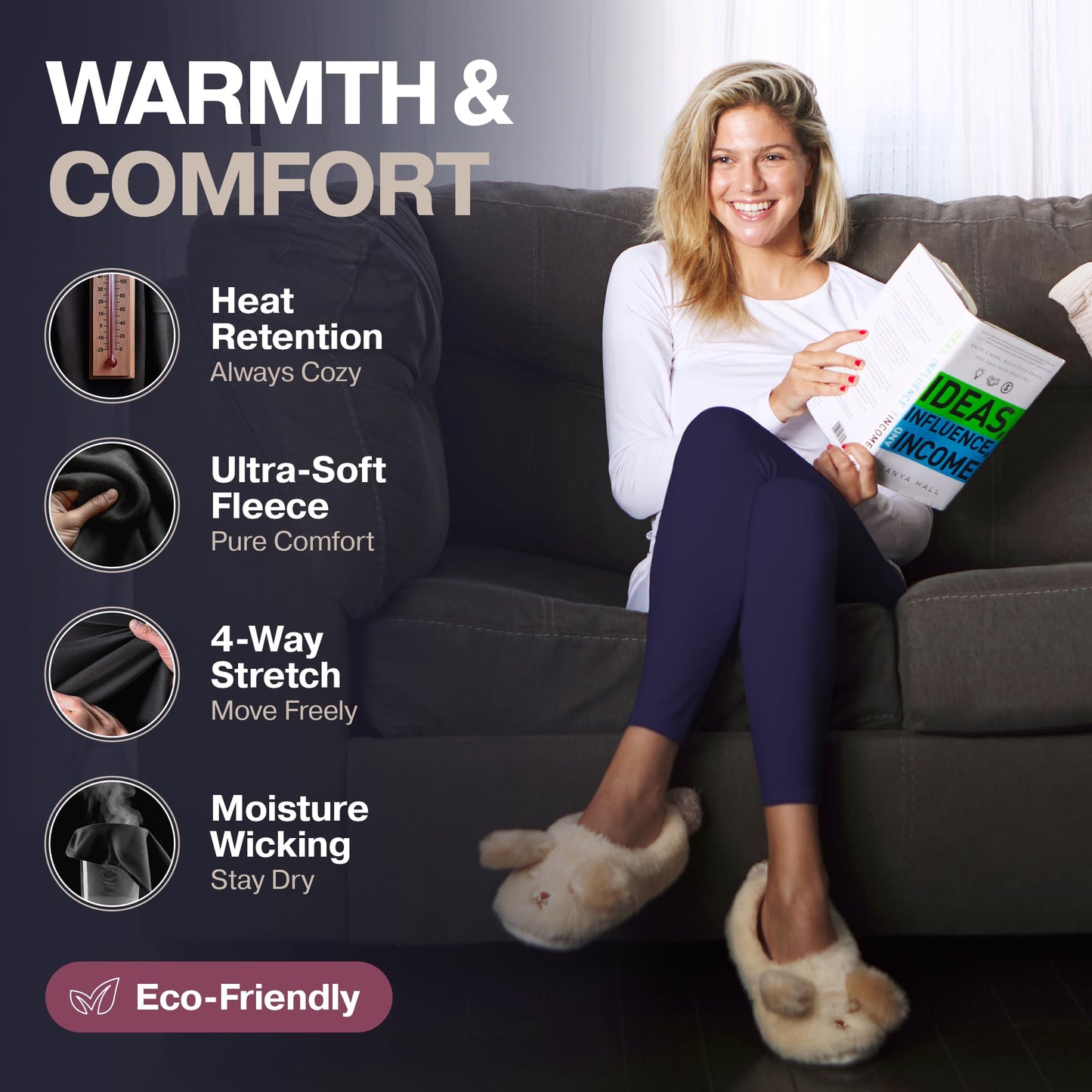 Thermajane Scoop Neck Long Sleeve Thermal Shirts for Women Cold Weather, Womens Thermal Underwear Tops, Base Layer Women Thermal (White, Medium)