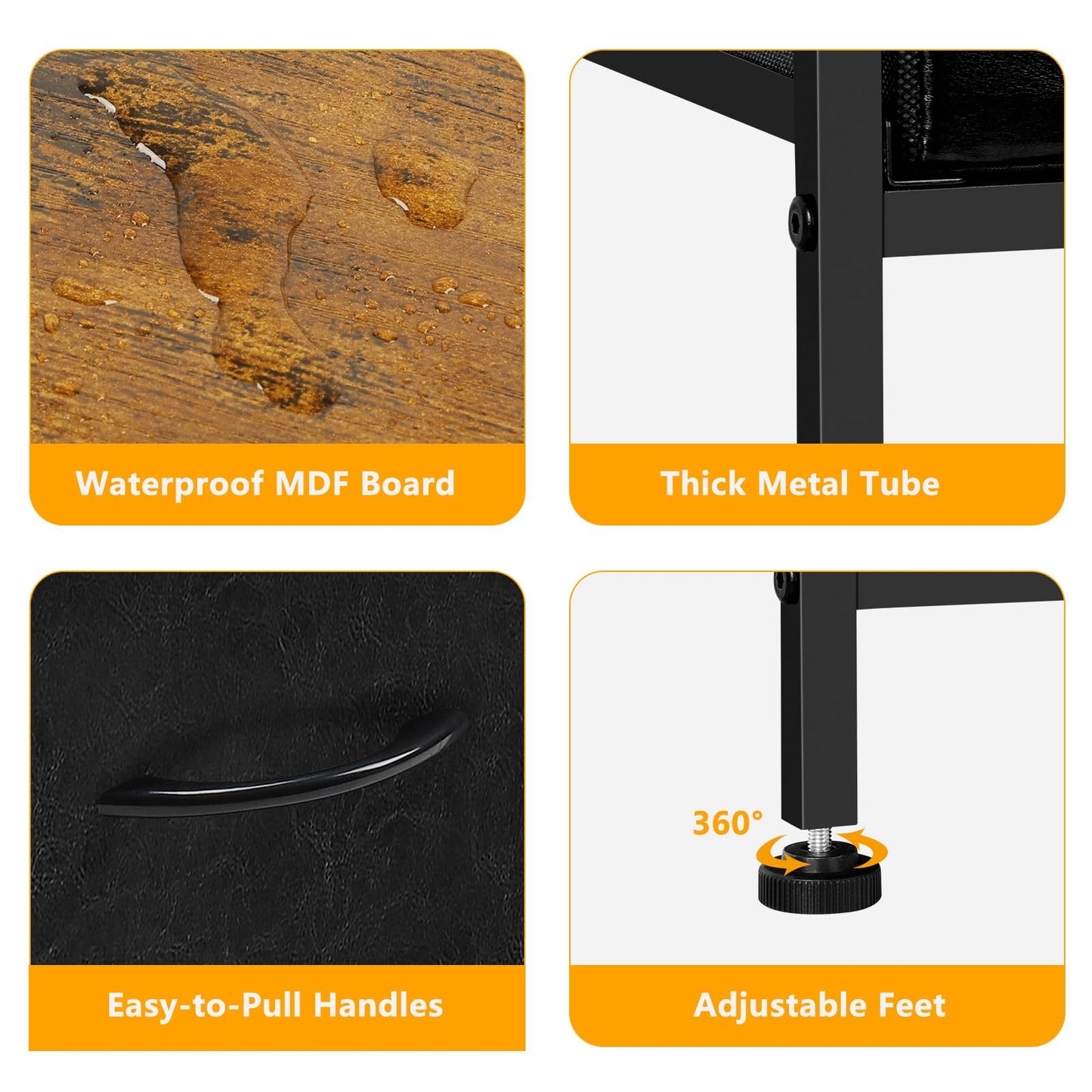 ETELI TV Stands for Living Room Entertainment Center with Fabric Dressers 50/55/60 inch Television Stands Tables TV Cabinet Console Table with Storage for Bedroom