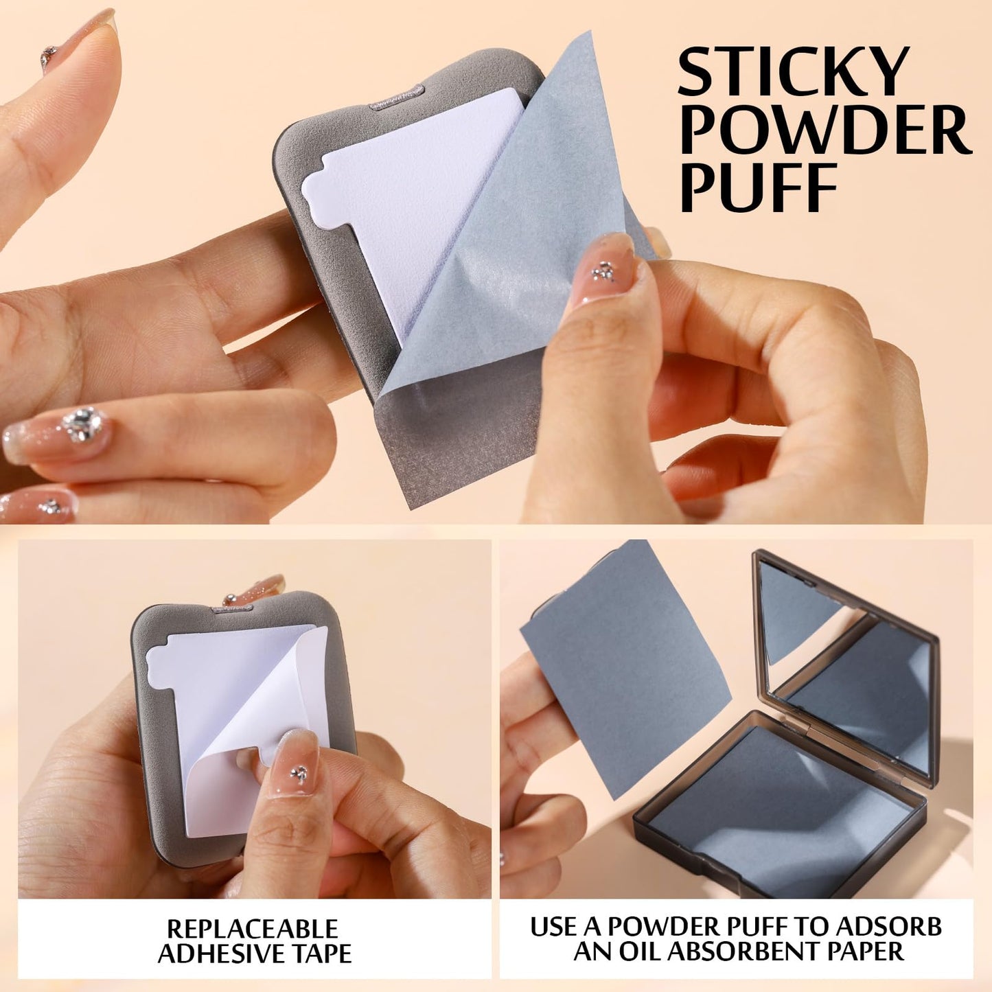 HNYYZL Blotting papers for Face,300pcs Oil blotting sheets,1 Portable box with Mirror & Makeup Puff,Makeup Friendly Oily Skin Shine Blotter,oil face wipes for Home Office School Travel