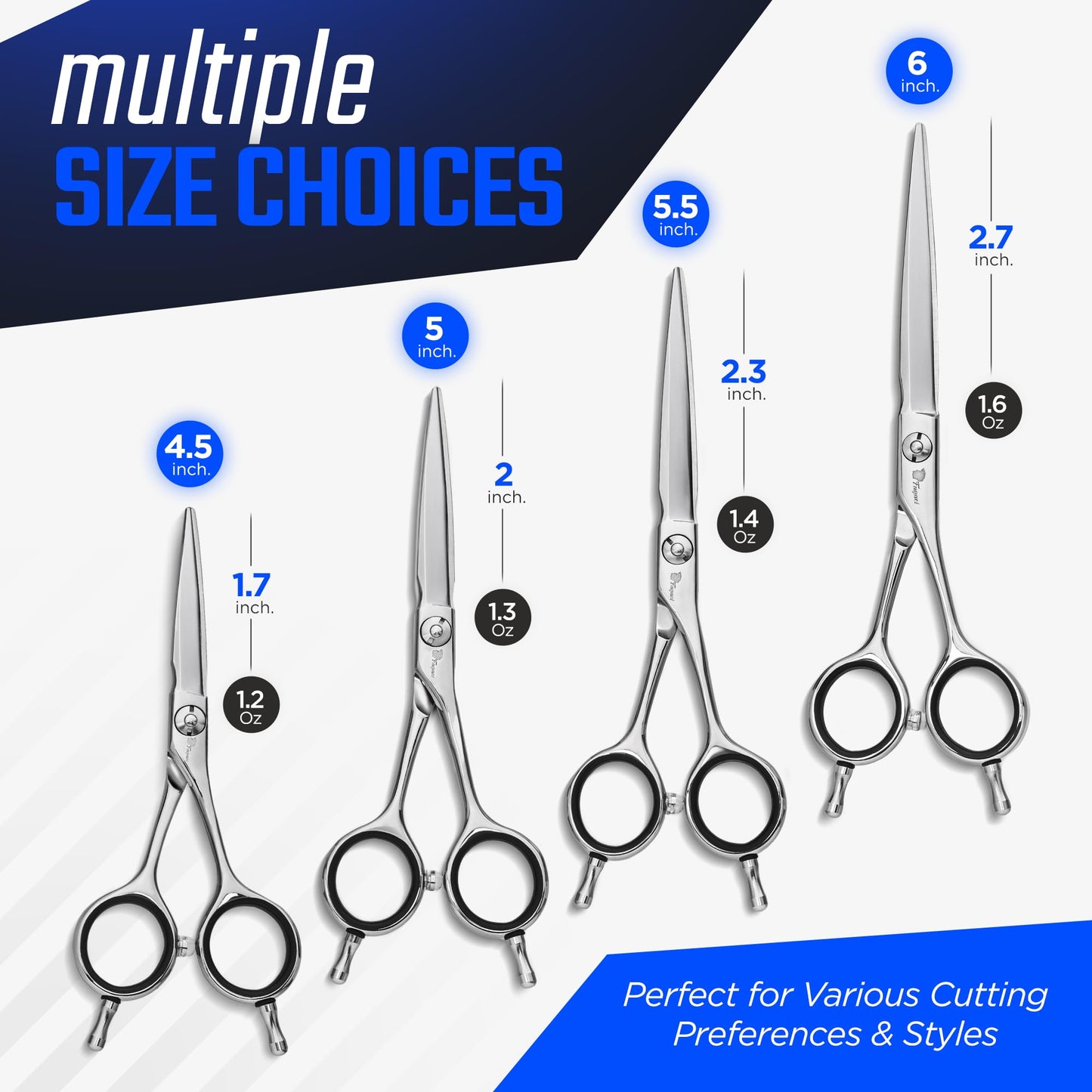 Fagaci Professional Hair Cutting Scissors 5” Super Sharp Thin Blades, 440C Steel for Maximum Precision Hair Scissors for Women & Men, Lightweight Hair Shears for Hair Cutting, Barber Scissors
