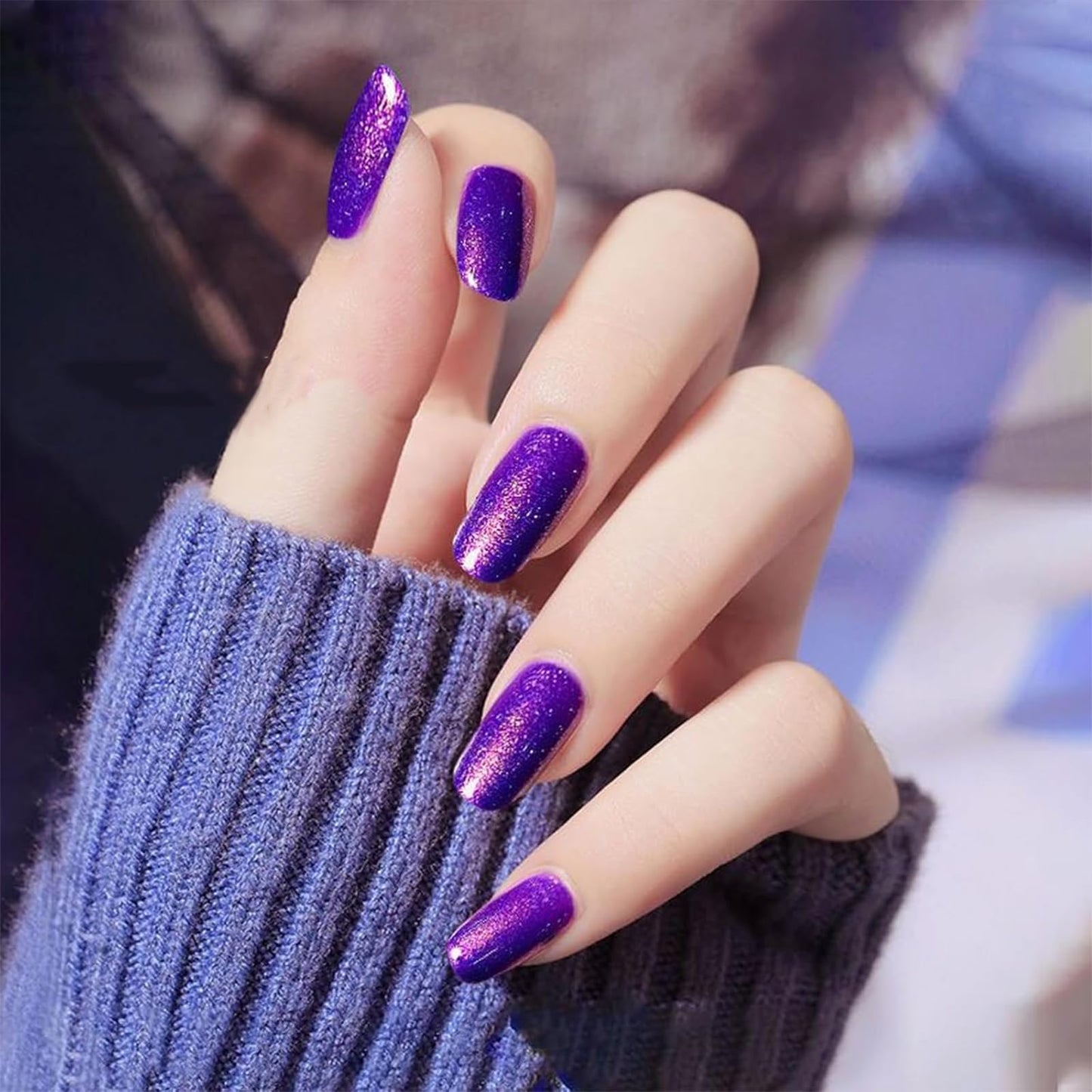 COSMOO Shimmer Nail Polish, 12ml Glitter Quick Dry Nail Lacquer for Nail Art Varnish, 0.41 fl oz