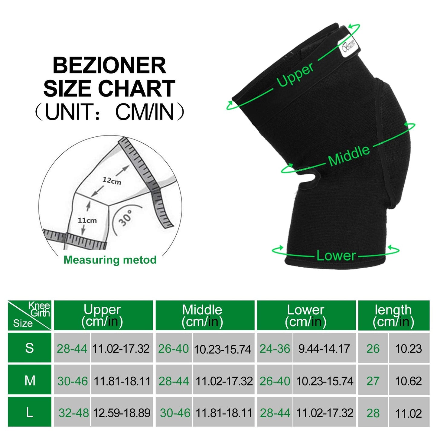 Bezioner Knee Pads Volleyball,Thick Sponge Anti-Slip,Dance Knee Pads for Women Yoga Basketball Football Youth Girls Black L