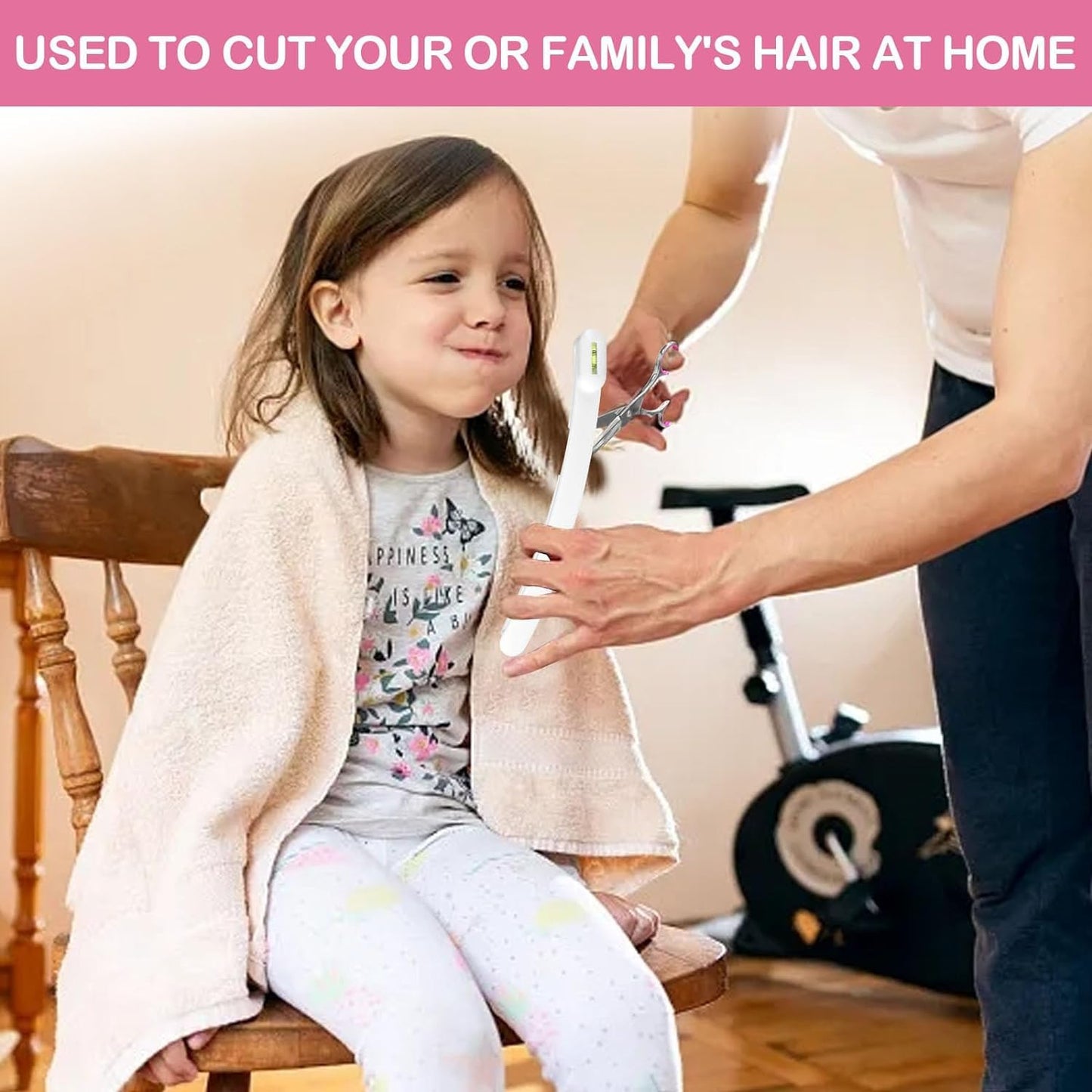 TagRecove Professional Hair Cutting Kit for Women Gifts, Easy-to-Use Split Ends Hair Trimmer, DIY Home Hair Cutting Tools for Bangs, Layers, Bobs, Practical Hair Cutting Clip, Pink