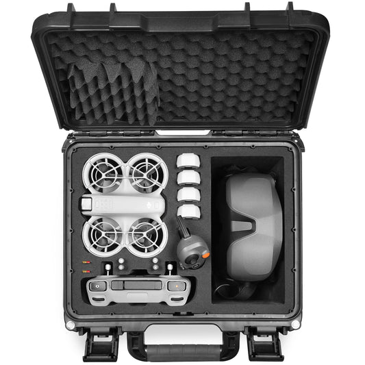Lekufee Waterproof Hard Carrying Case for DJI Neo Drone, Neo Motion Fly More Combo, Goggles N3/3/2/Integra, RC 2/N3/N2/Motion 3/2 and Accessories (Case Only)