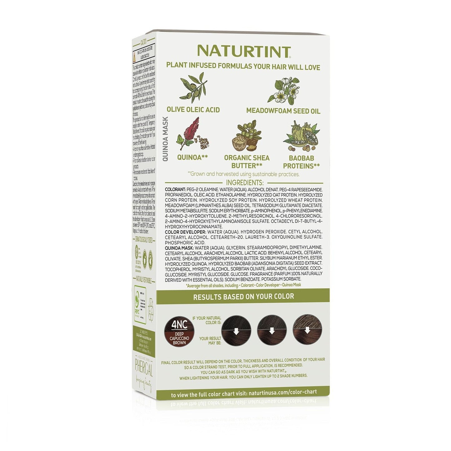 Naturtint 4NC Deep Cappuccino Permanent Hair Color (Pack of 1), Ammonia Free, Vegan, Cruelty Free, up to 100% Gray Coverage, Long Lasting Results (Packaging may vary)