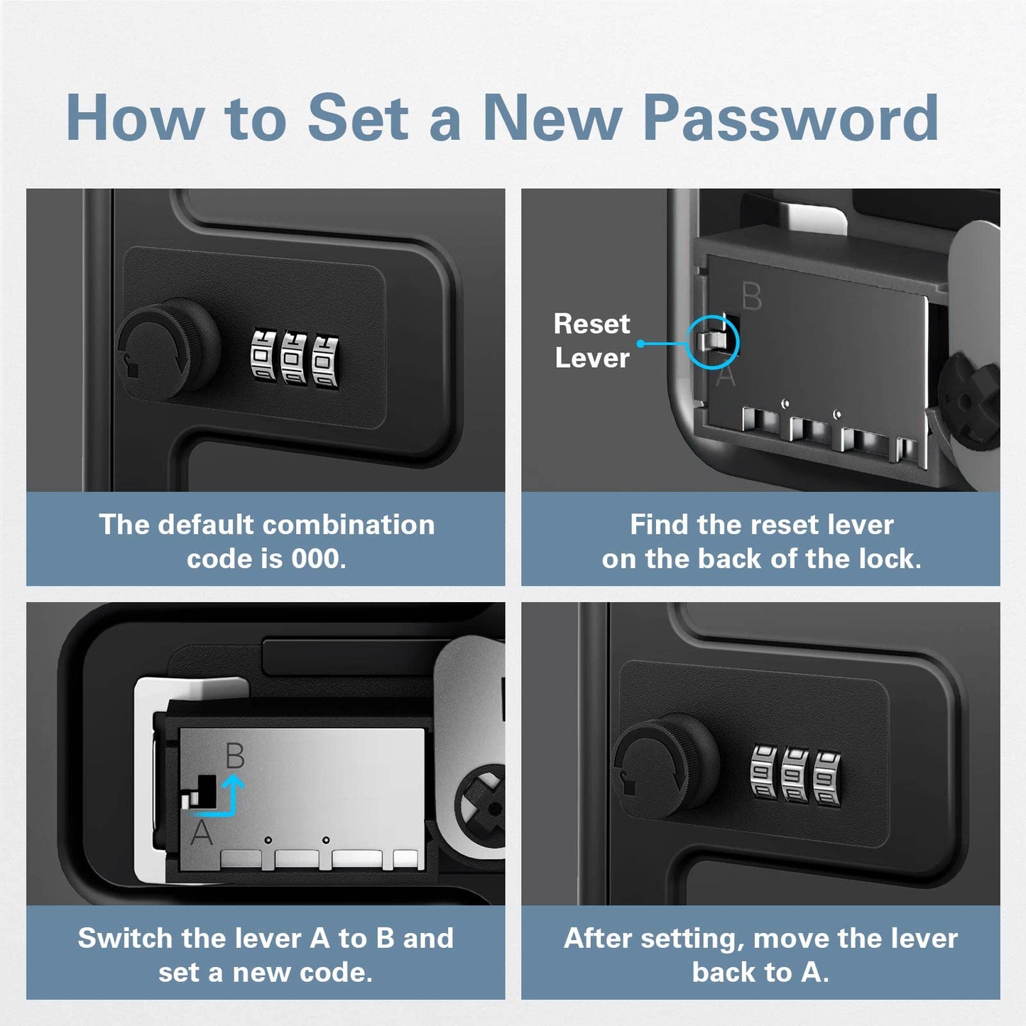 Lock Box for Safe Medicine Storage, Lockable Storage Box Medicine Lock Box, Locking Boxes for Personal Items, Safe Box with Lock for Refrigerator, Combination Box with Code, Black