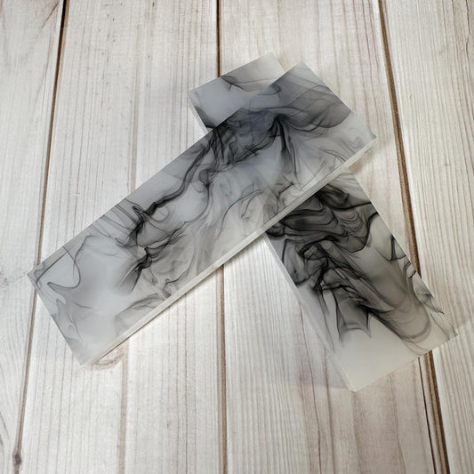 Uotowell Pre-Cut Epoxy Resin Scales Blanks for Decorative Inlays in Guitar Bodies, Necks, Engraved Knife Handle and Gun Grips - Marble White