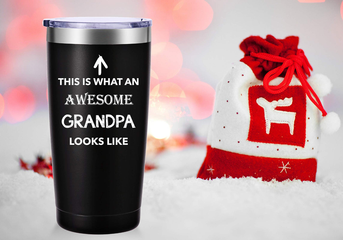 This Is What An Awesome Grandpa Looks Like Mug.Funny Grandpa Gifts.Birthday,Christmas Gifts for Men,Granddads,Grandfather,Grandpa from Grandchildren,Son,Daughter Tumbler(20oz Black)