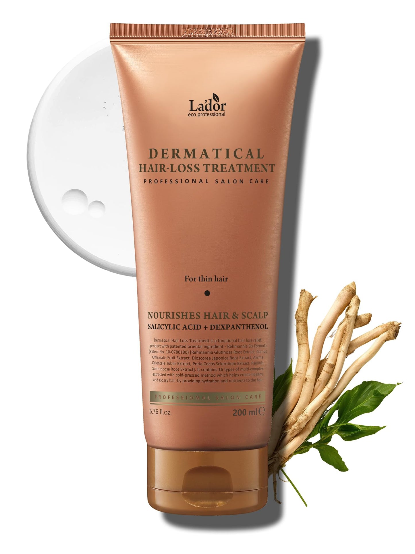 LA'DOR Dermatical Nourishing Strengthening Hair Mask Treatment - Hydrating Deep Conditioner for Dry Damaged Thinning Hair to Silky Hair Korean Haircare LADOR