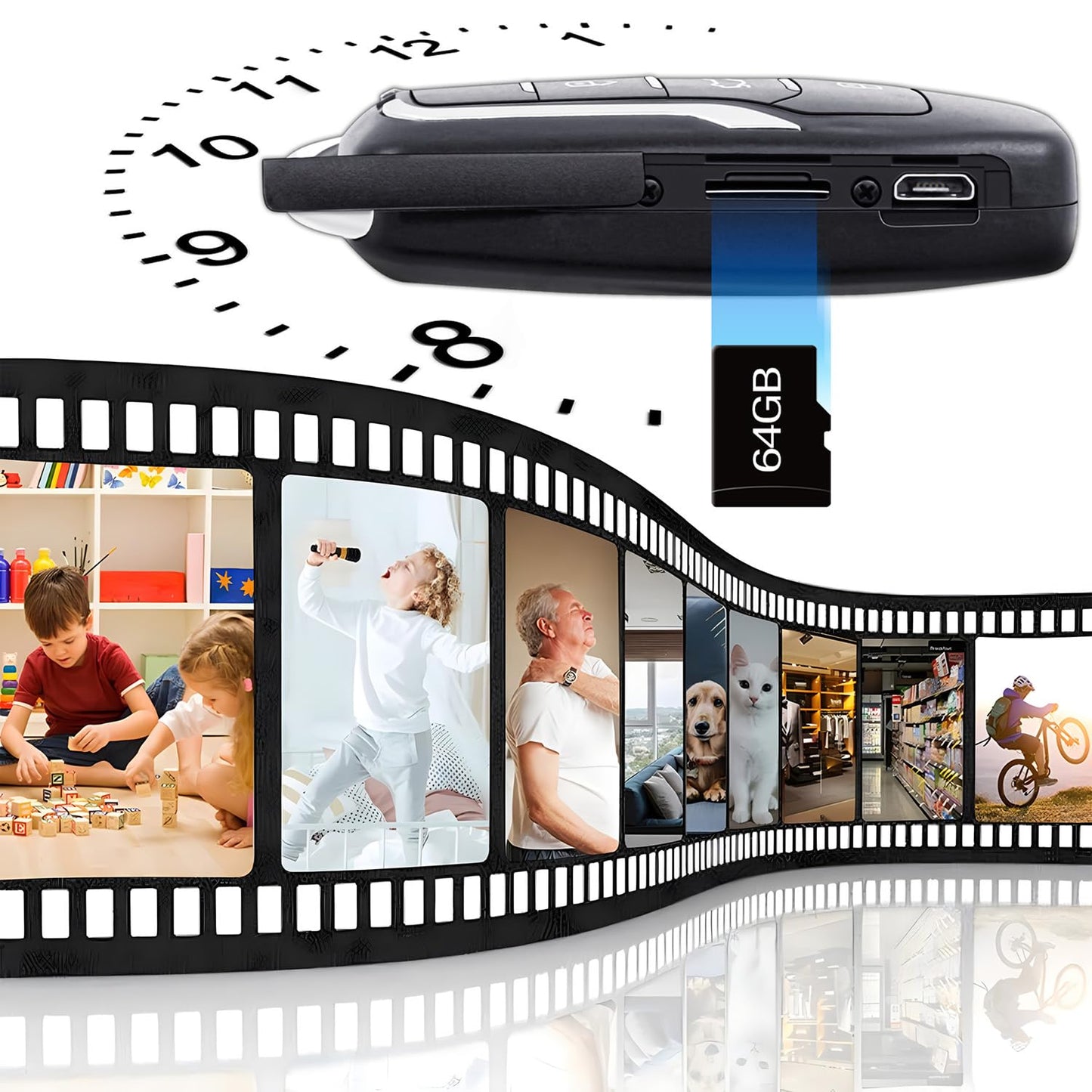 LXKFA 1080P Small Nanny Camera,64GB Security Camera, Motion Detection