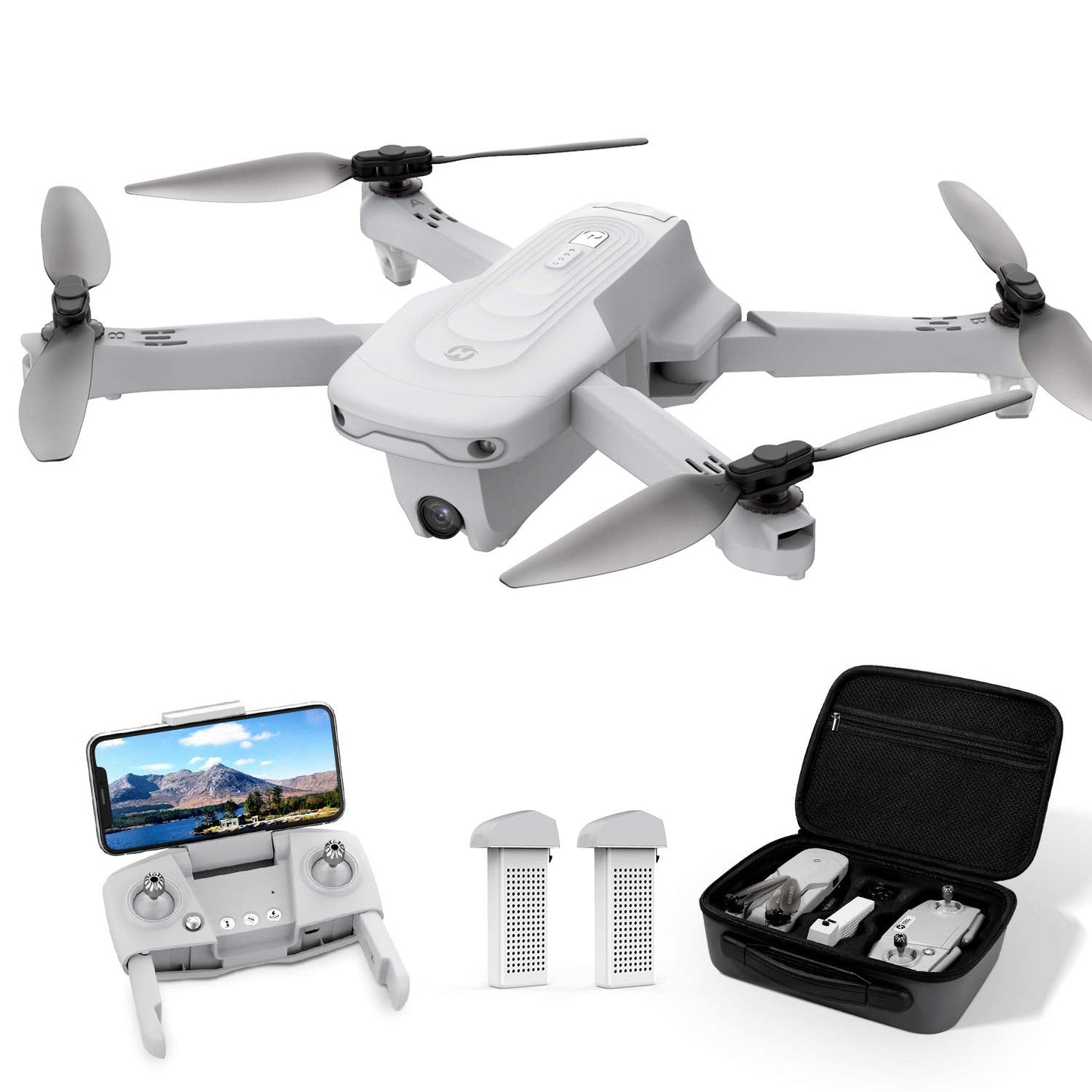 Holy Stone HS175 Drone with Camera for Adults 2K UHD, GPS Auto Return, 5GHz FPV RC Quadcopter Follow Me, Waypoints, Circle Fly, Optical Flow, Headless Mode, 2 Batteries for 40 Min and Carrying Case
