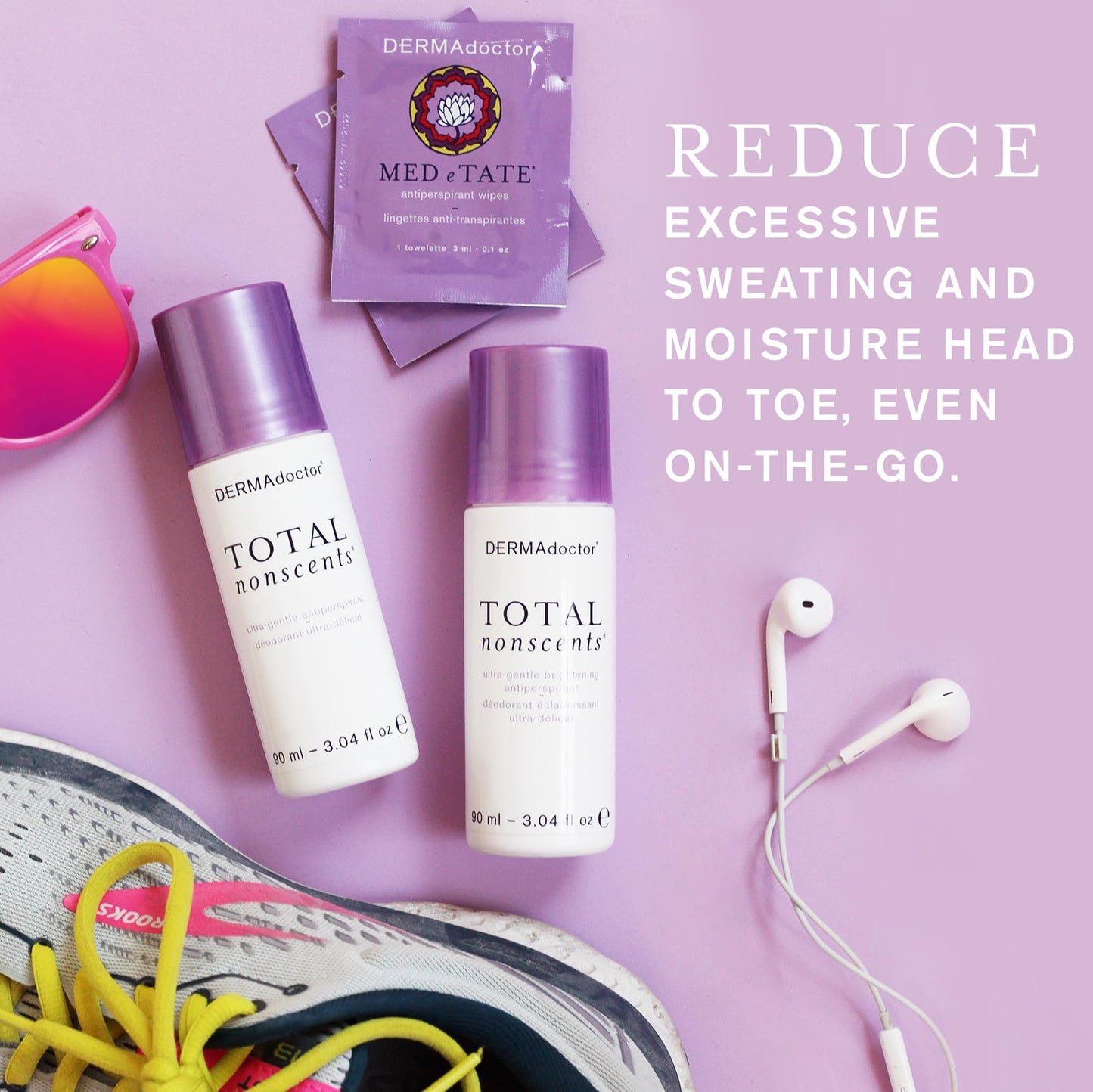 DERMAdoctor Antiperspirant Wipes, Dermatologist Formulated Hyperhidrosis Treatment for Body, Hands and Feet Anti Sweat Wipes, Hypoallergenic Deodorant, Individually Wrapped - 10 Count