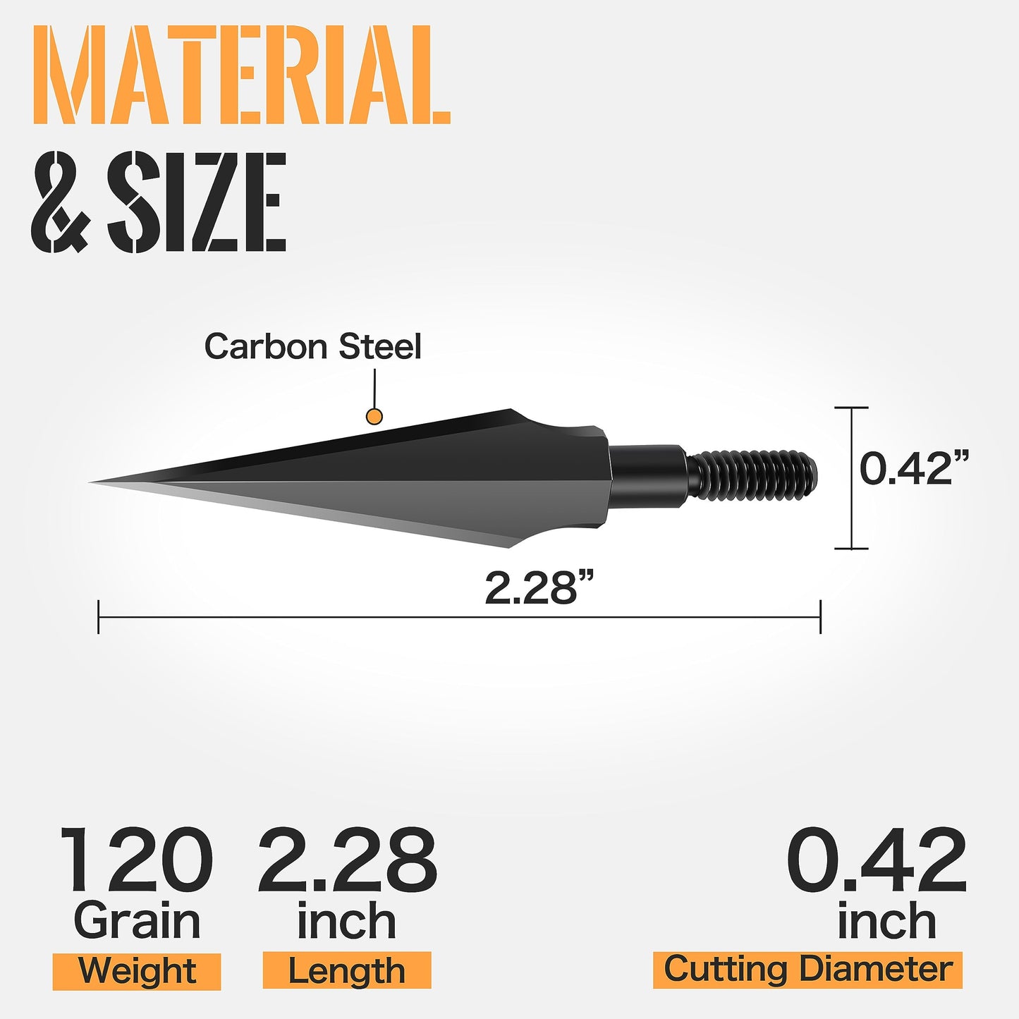 SUNYA Broadheads 120 Grain Steel Archery Arrow Tips for Compound, Recurve Bow & Crossbow, Traditional Screw-in Arrow Heads for Arrows, Pack of 12 in a Storage Case