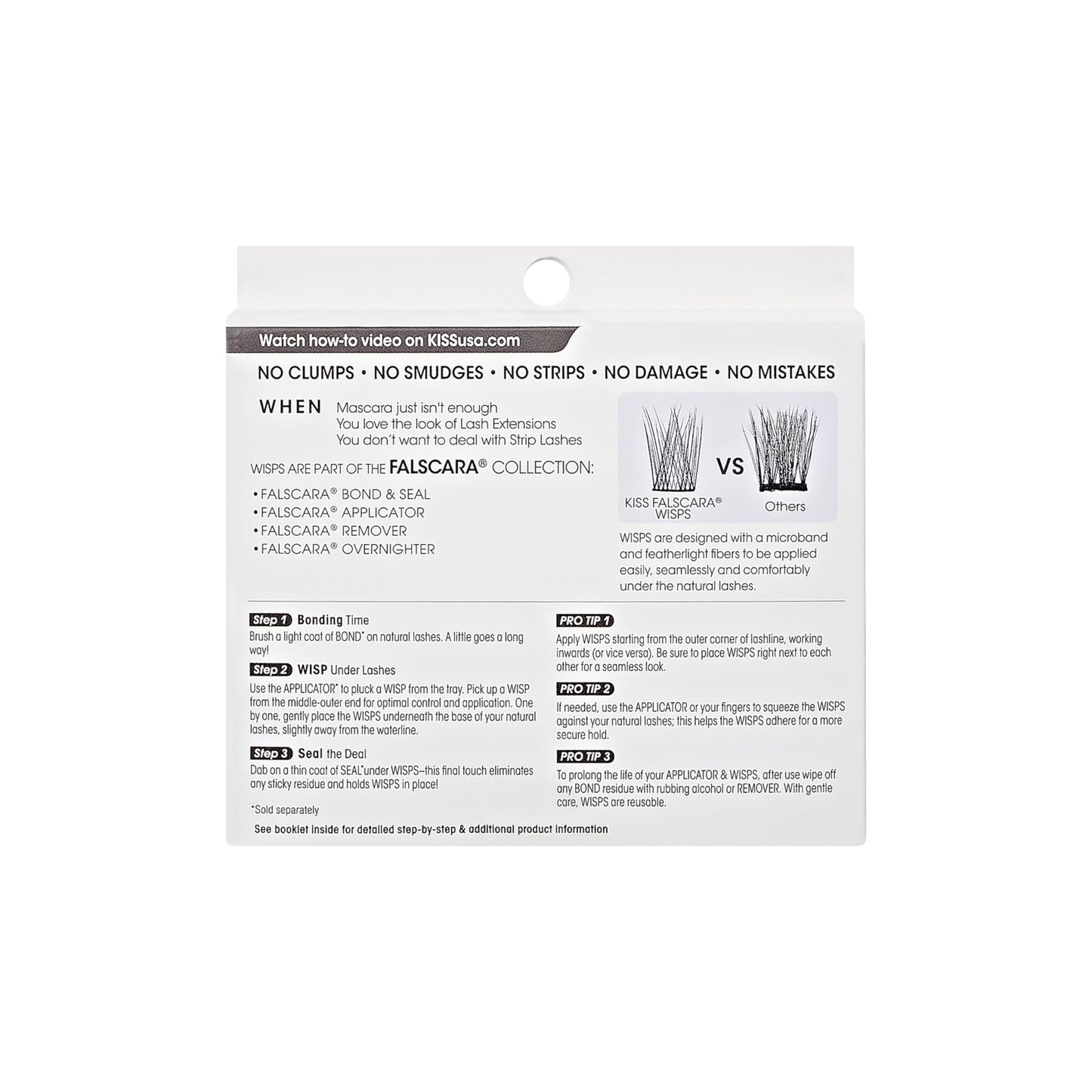 KISS FALSCARA False Eyelashes Lash Extension Kit, Black, Style 'L Curl', Buildable & Customizable Lash Look, Water-Resistant, Reusable, Natural Seamless Finish, 24 Lash Clusters