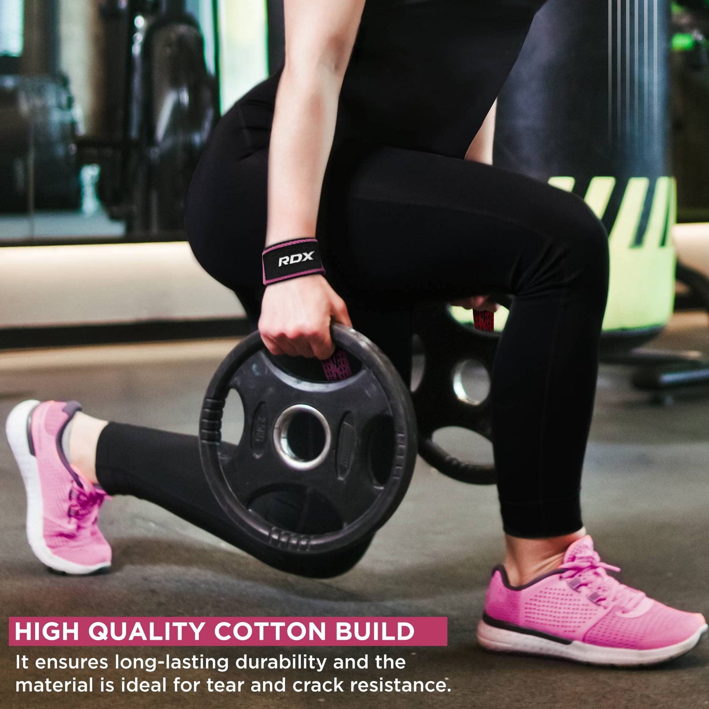 RDX Lifting Wrist Straps for Weightlifting, 5MM Neoprene Padded Anti Slip 60CM Hand Bar Support Grips, Strength Training Equipment Heavy Duty Workout Bodybuilding Powerlifting Gym Fitness, Men Women