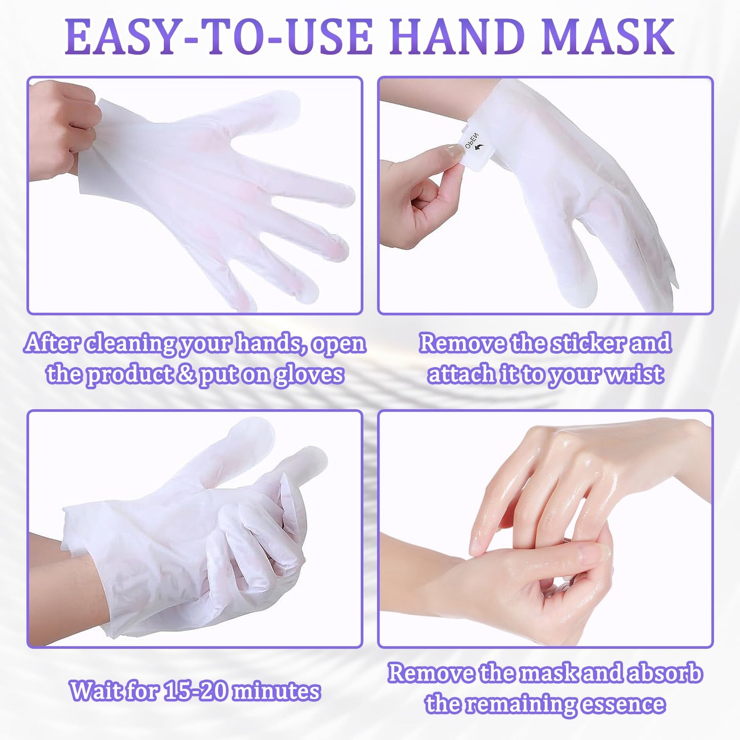 LJYBoBin Hand Mask Moisturizing Gloves 6 Pack,Hydrating Hand Mask for Women,Soft Gloves for Dry Cracked Skin A