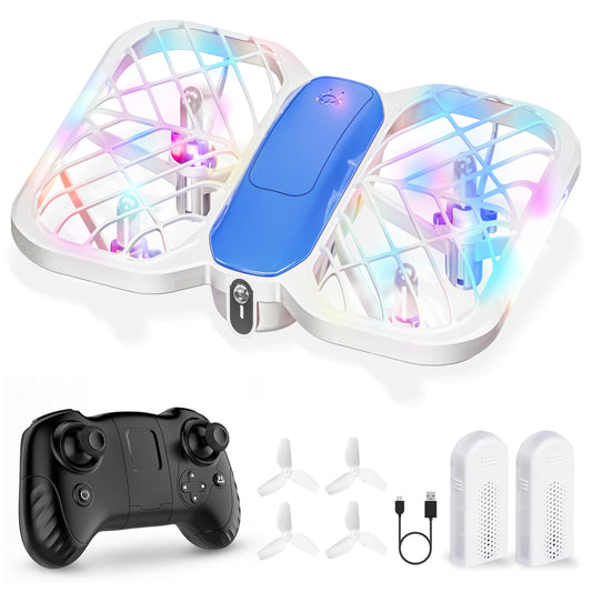 Drone for Kids, RC Drone Indoor Small Helicopter, Multi-flash Colors, Propeller Full Protect, Altitude Hold, 3D Flip, Circle Fly, Self-Rotation, Mini Quadcopter Toy with 2 Batteries