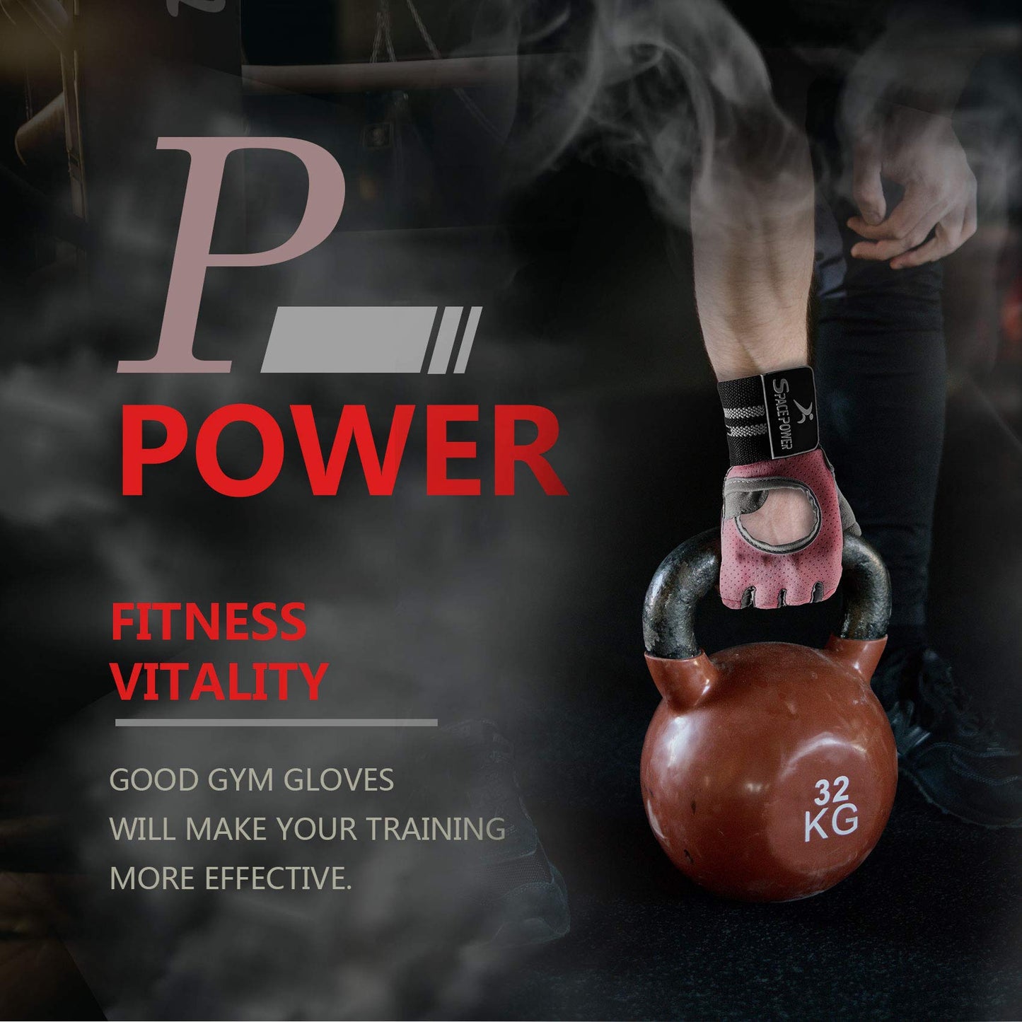 Workout Gloves Weight Lifting Gloves: Fingerless Gym Gloves with Wrist Wraps Support for Mens & Womens, Full Palm Protection Breathable Sports Gloves for Exercise, Training, Fitness, Pull-up (S)