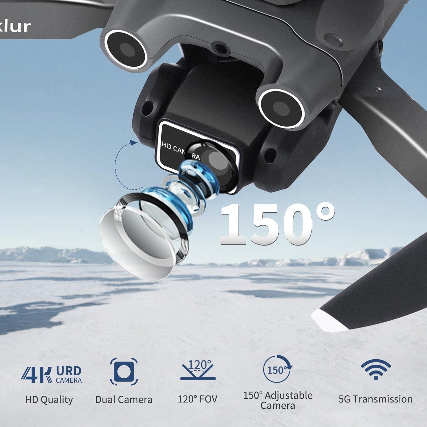 GPS Drone with 4K Camera for Adults, FPV Drones for Kids, Foldable RC Quadcopter with Brushless Motor, Auto Return, Follow Me, Circle Fly, Waypoint Fly, 2 Batteries 40 Mins Long Flight