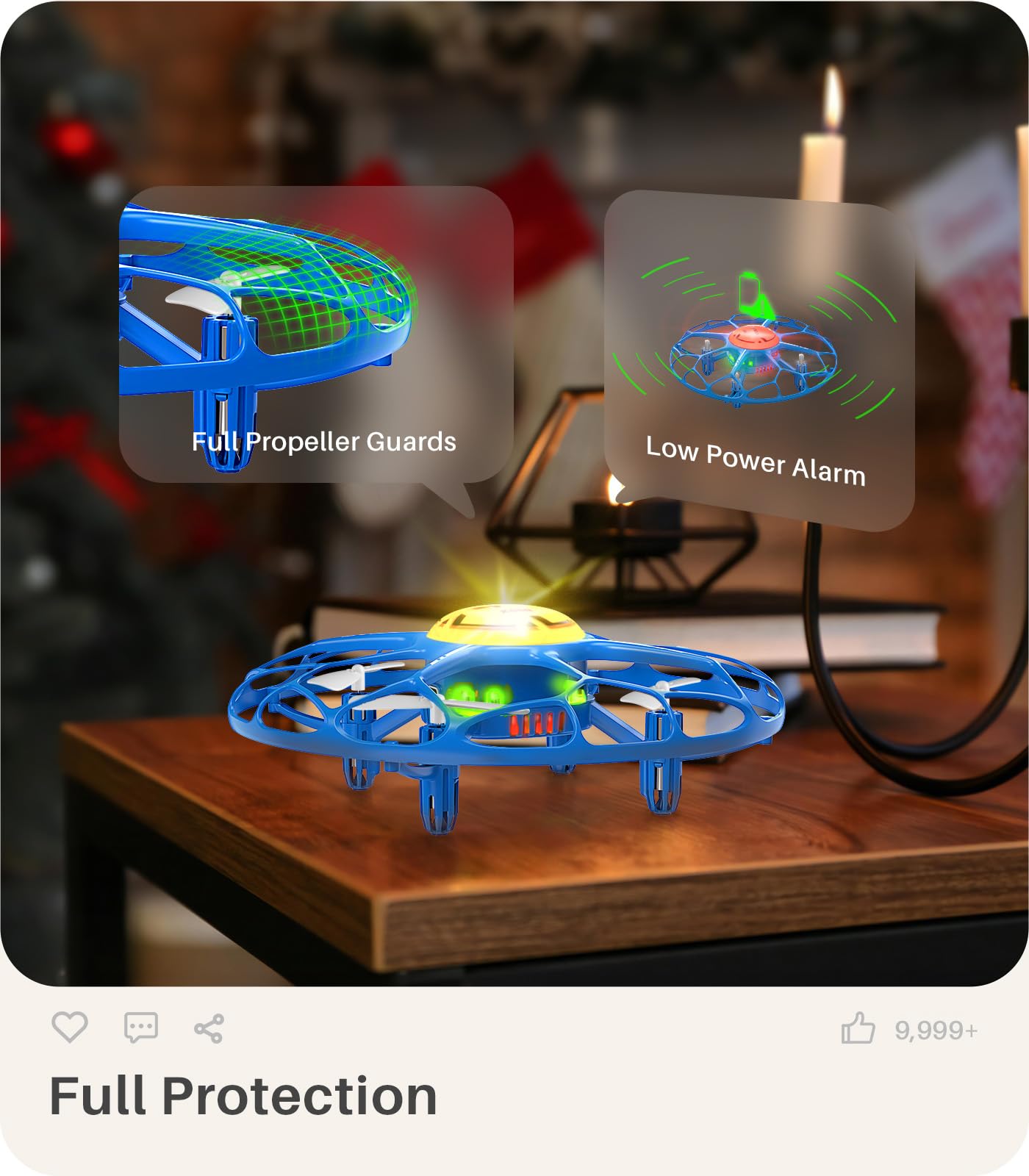 SYMA Kids Drone with 7-Color LED Light Modes, X660 Indoor Drone with Full Propeller Guard Headless Mode Rotary Ascent, Lightweight Easy to Fly Remote Control Airplane Gift for Adults Boys and Girls