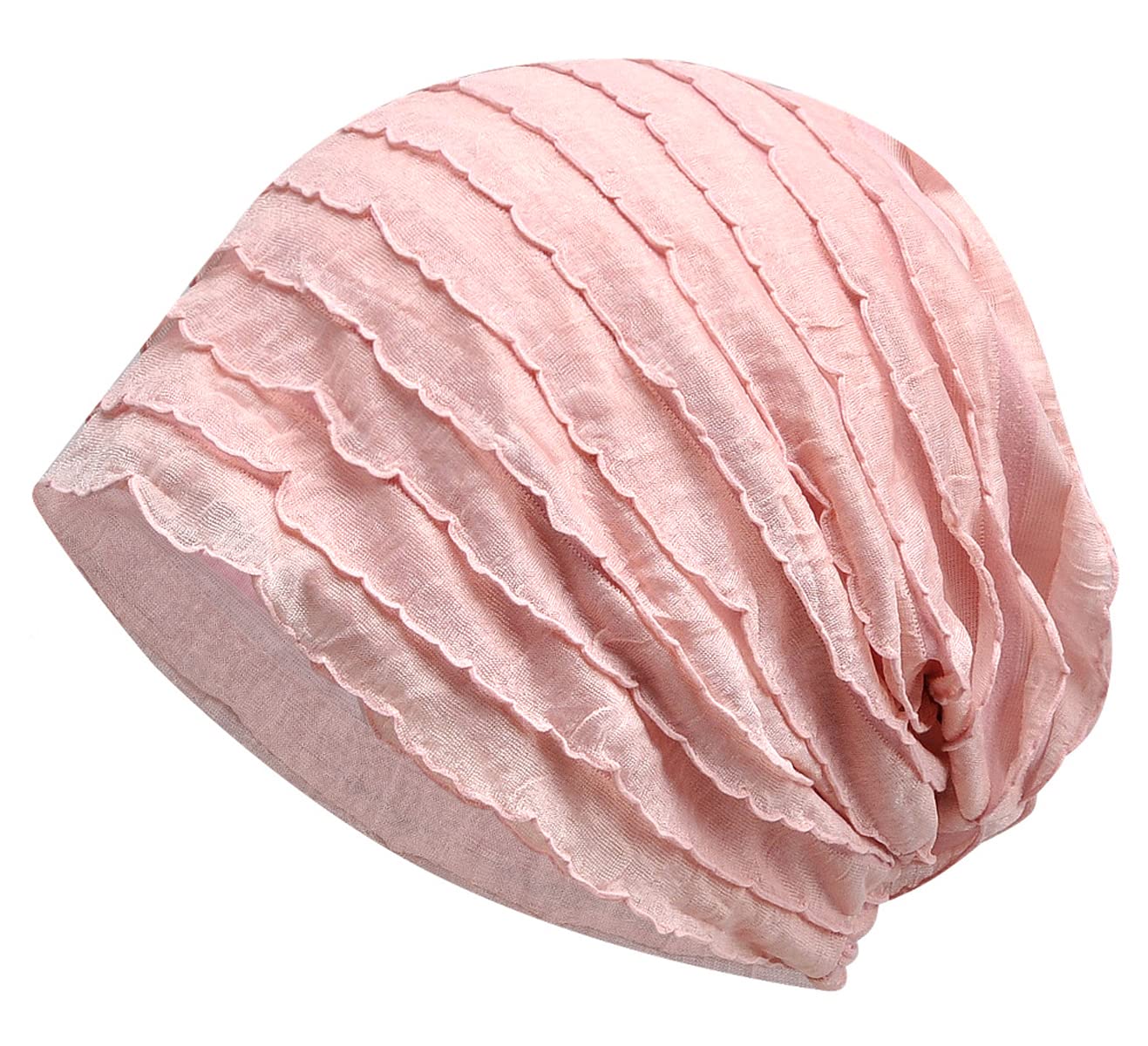 Kayier Women's Baggy Casual Chemo Beanie Cap (2 Pack - Pink & Grey)