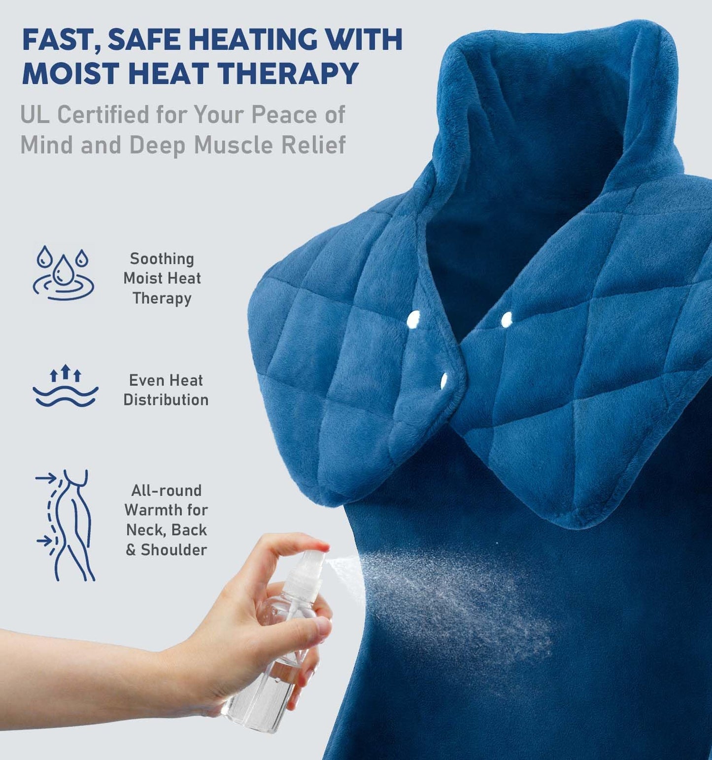 Heating Pad for Neck Shoulders & Back Pain Relief, Father's Day Gifts for Dad Husband Uncle,Gifts for Men,Large Weighted Electric Neck Shoulders and Back Heat Pad,6 Heat Settings Auto-Off,UL Certified