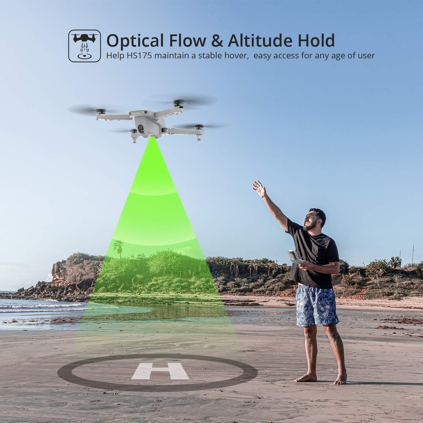 Holy Stone HS175 Drone with Camera for Adults 2K UHD, GPS Auto Return, 5GHz FPV RC Quadcopter Follow Me, Waypoints, Circle Fly, Optical Flow, Headless Mode, 2 Batteries for 40 Min and Carrying Case