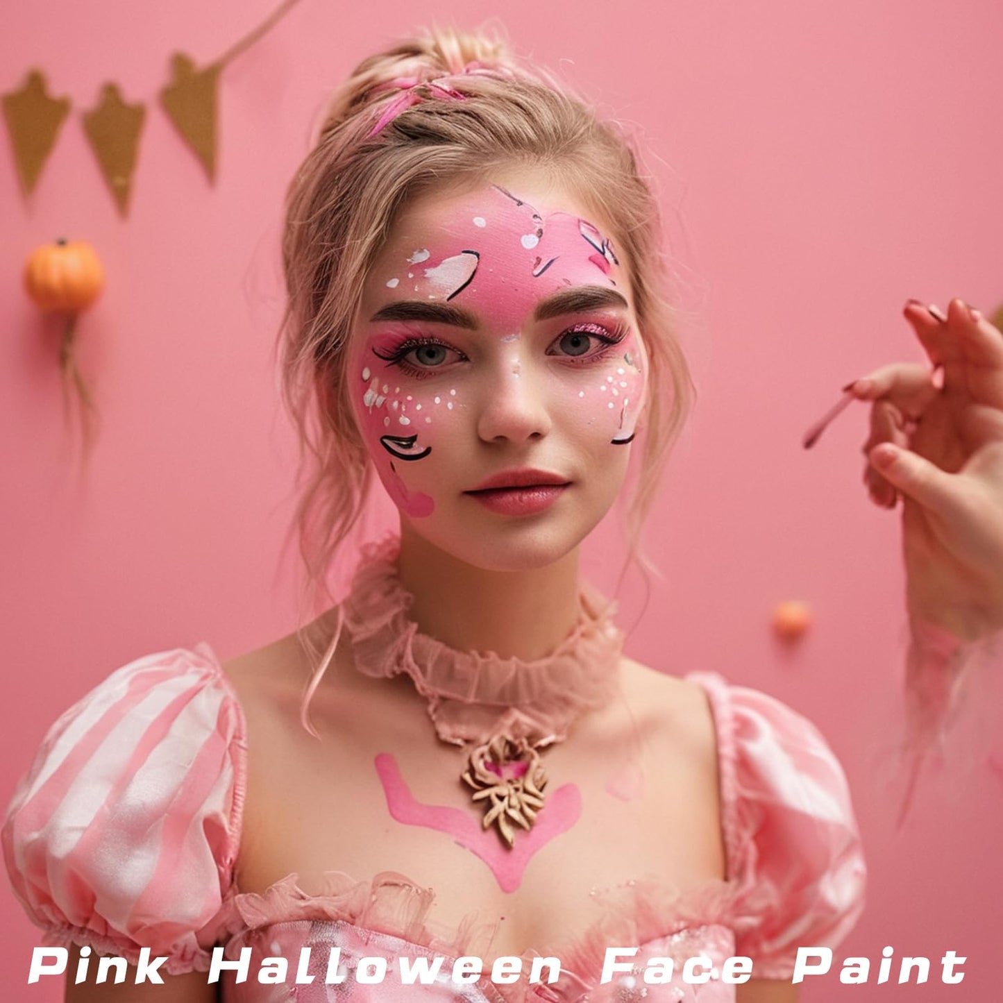 MEICOLY Pink Face Paint Stick(1.06 Oz),Cream Blendable Halloween Body Paint Stick,Sweatproof Waterproof Face Body Paint Makeup Oil Based Stick for Special Effects SFX Cosplay